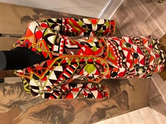 1960's Emilio Pucci Vintage 2-piece Abstract Velvet Skirt Suit