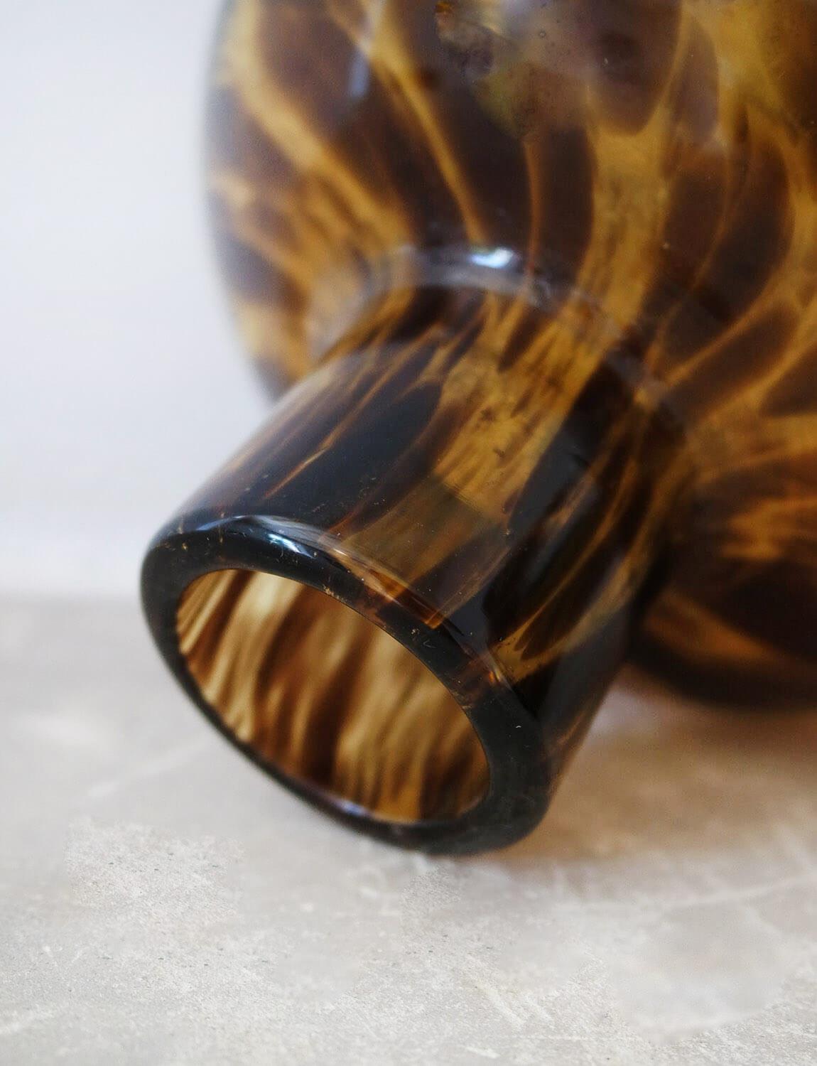 1960s Empoli Glass Tortoiseshell Round Bottles 3
