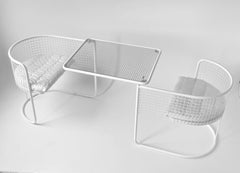 1960s EMU Pivoting Wire Chair Under Table System, Italy