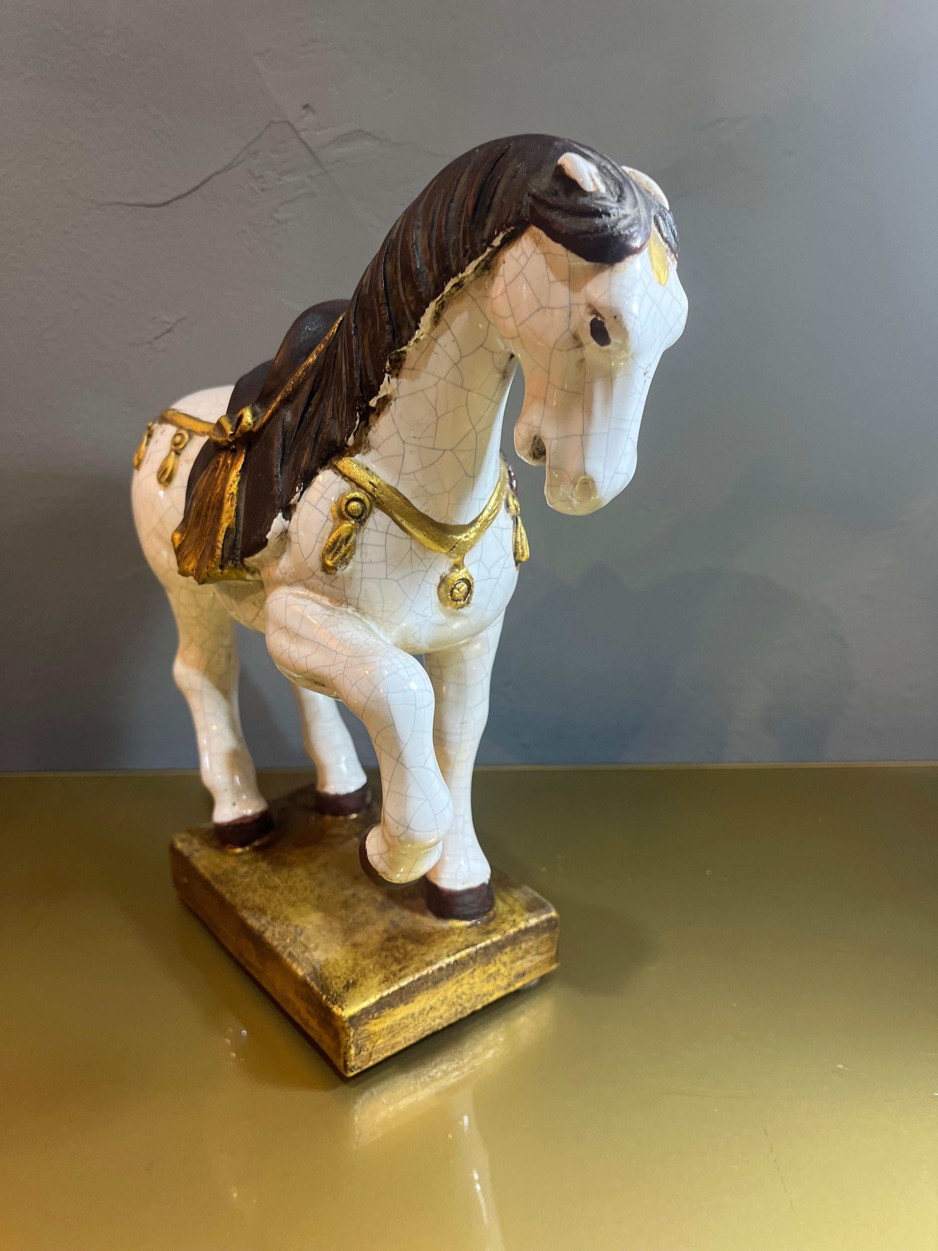 1960s enamelled terracotta prancing horse For Sale 4