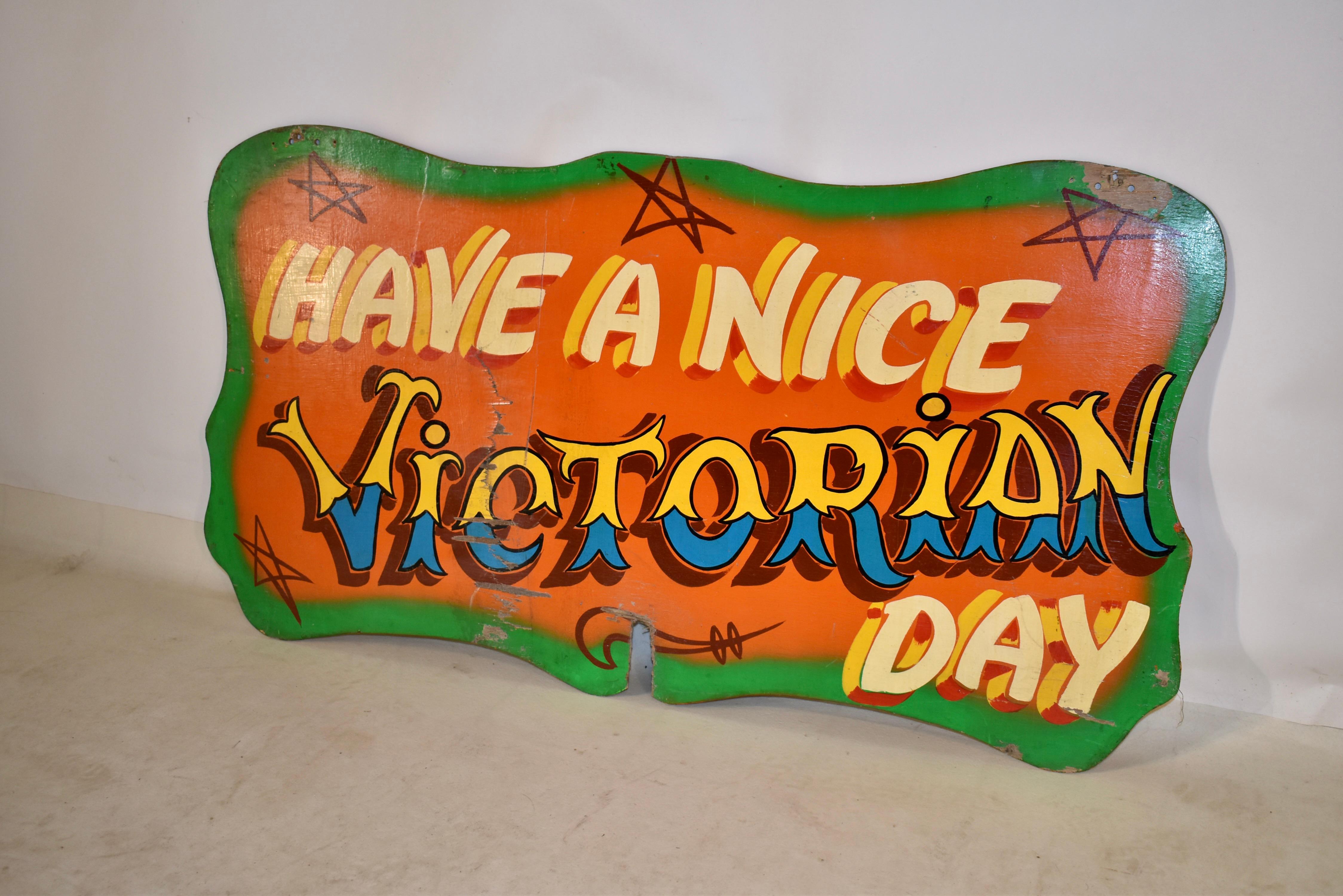 Mid-20th Century 1960s English Carnival Sign For Sale