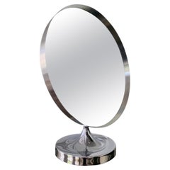 Vintage 1960s English Durlston Design Adjustable Polished and Brushed Steel Table Mirror