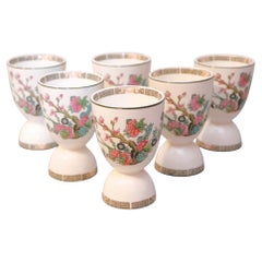 1960's English Porcelain Double Egg Cups, Set of 6