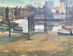 1960s English Riverbank Scene Signed Probyn