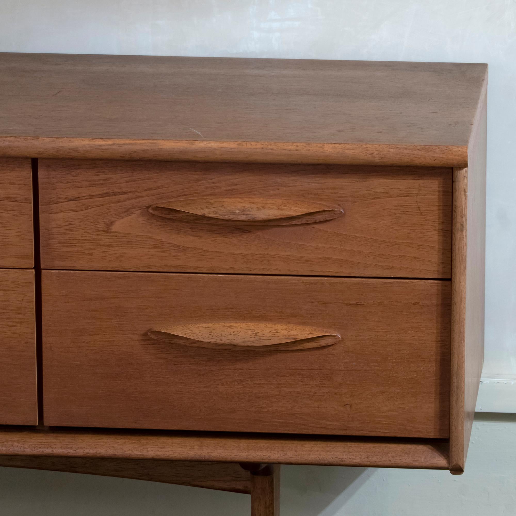Mid-20th Century 1960s English Teak Chest of Drawers by Austin Suite Ltd For Sale