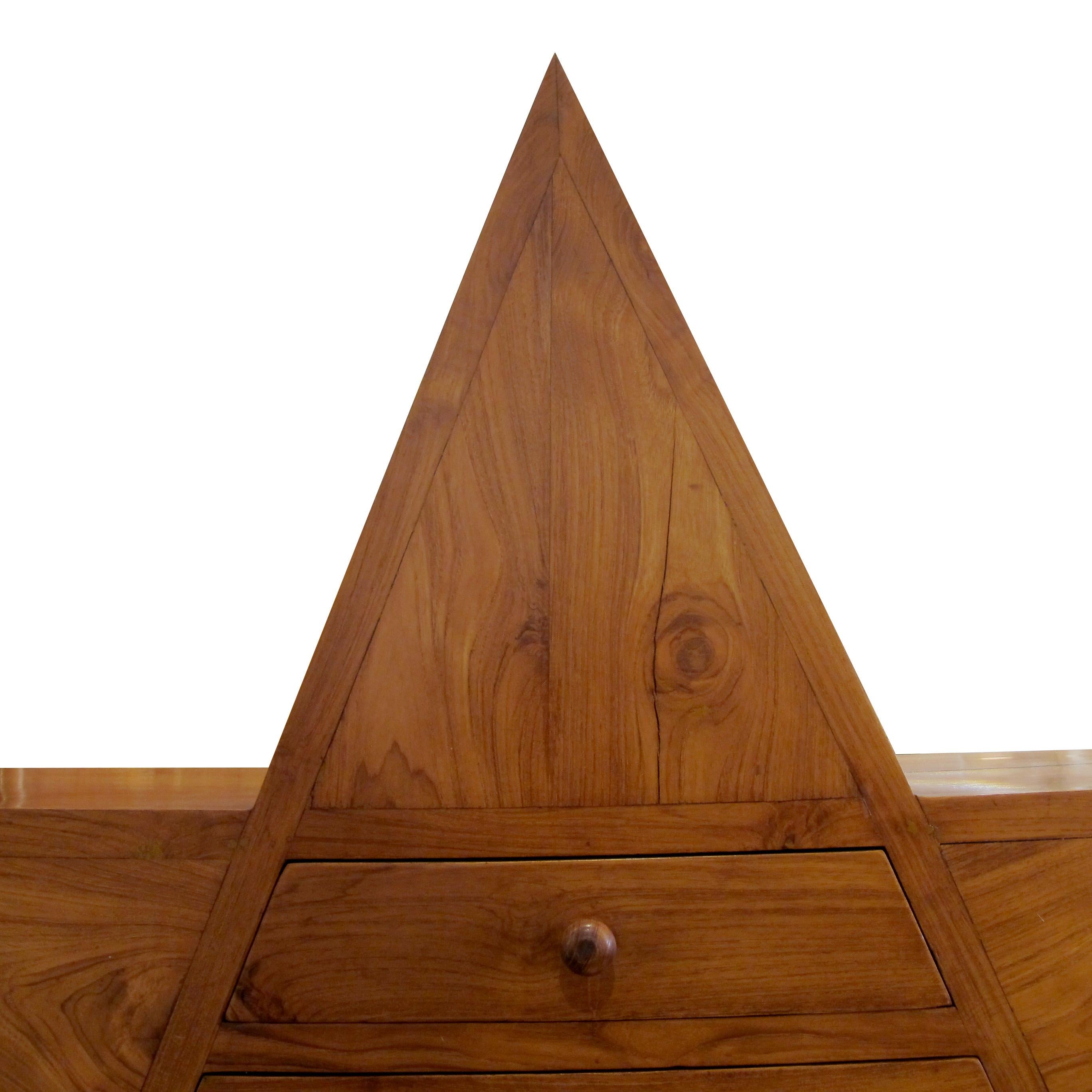 1960s English Unique & Unusual Star Shaped Walnut Chest of Drawers 1