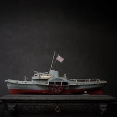 1960s English Wooden Model of the 'Forceful in Portsmouth' Paddle Wheel Boat