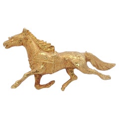 1960er Jahre Pferdebrosche aus 18 Karat Gelbgold