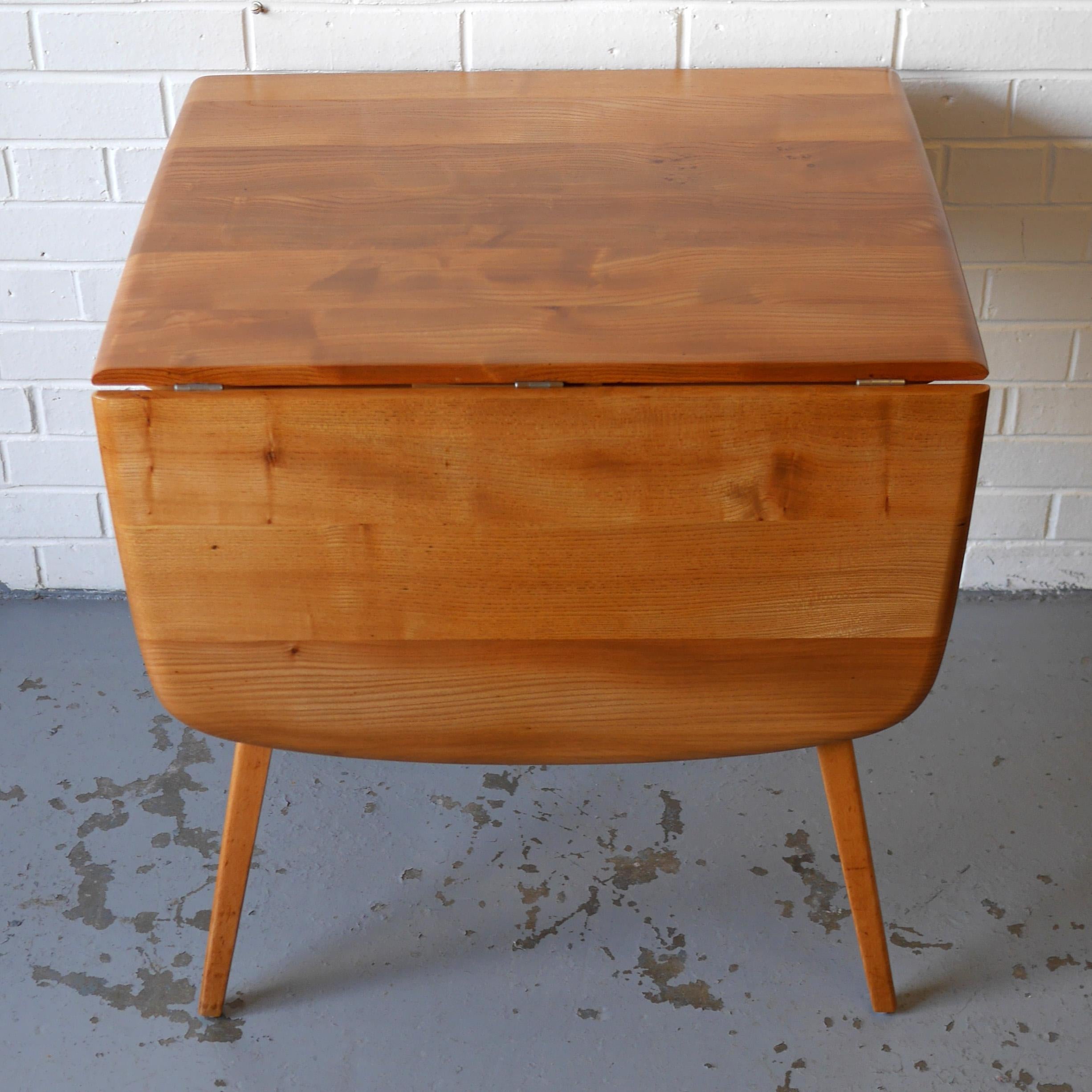 1960s Ercol 383 Solid Elm and Beech Drop-Leaf Dining Table 2