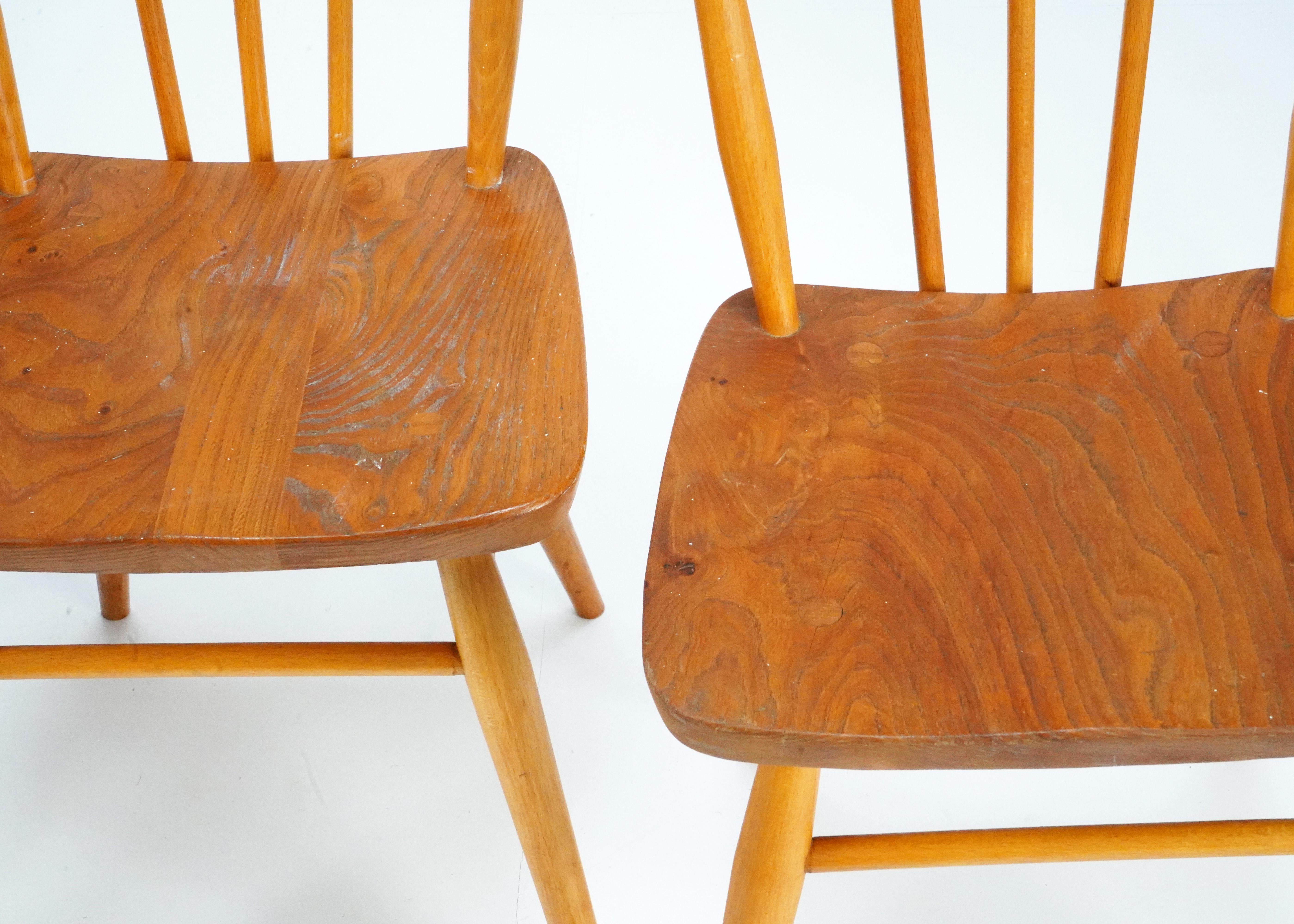 1960s, Ercol Blonde Breakfast Table & Four All Purpose Chair Set 3