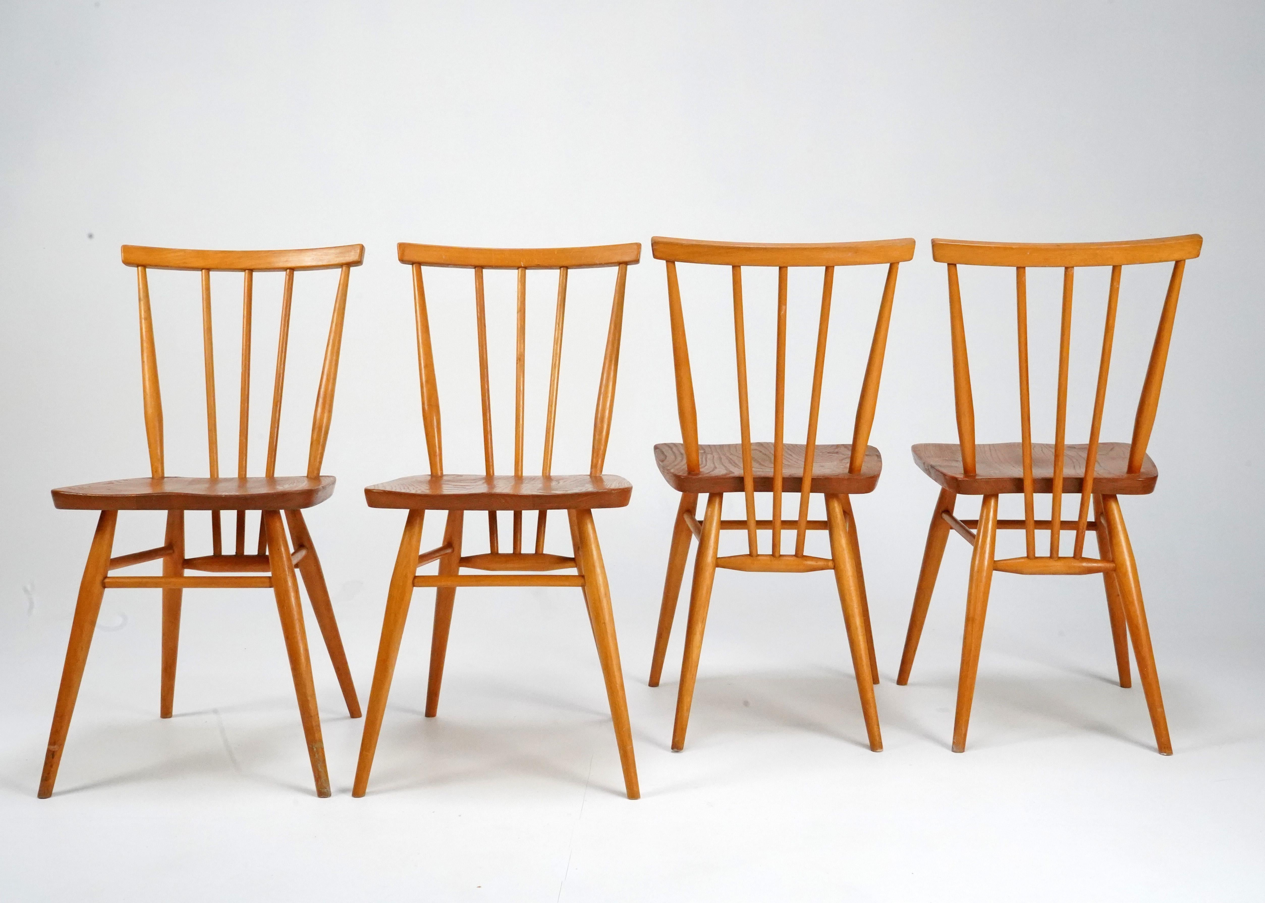 1960s, Ercol Blonde Breakfast Table & Four All Purpose Chair Set 4