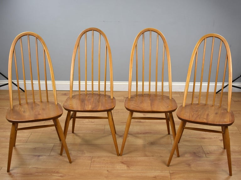 1960s Ercol Elm Table and Four Quaker Style Chairs at 1stDibs quaker table, quaker chairs