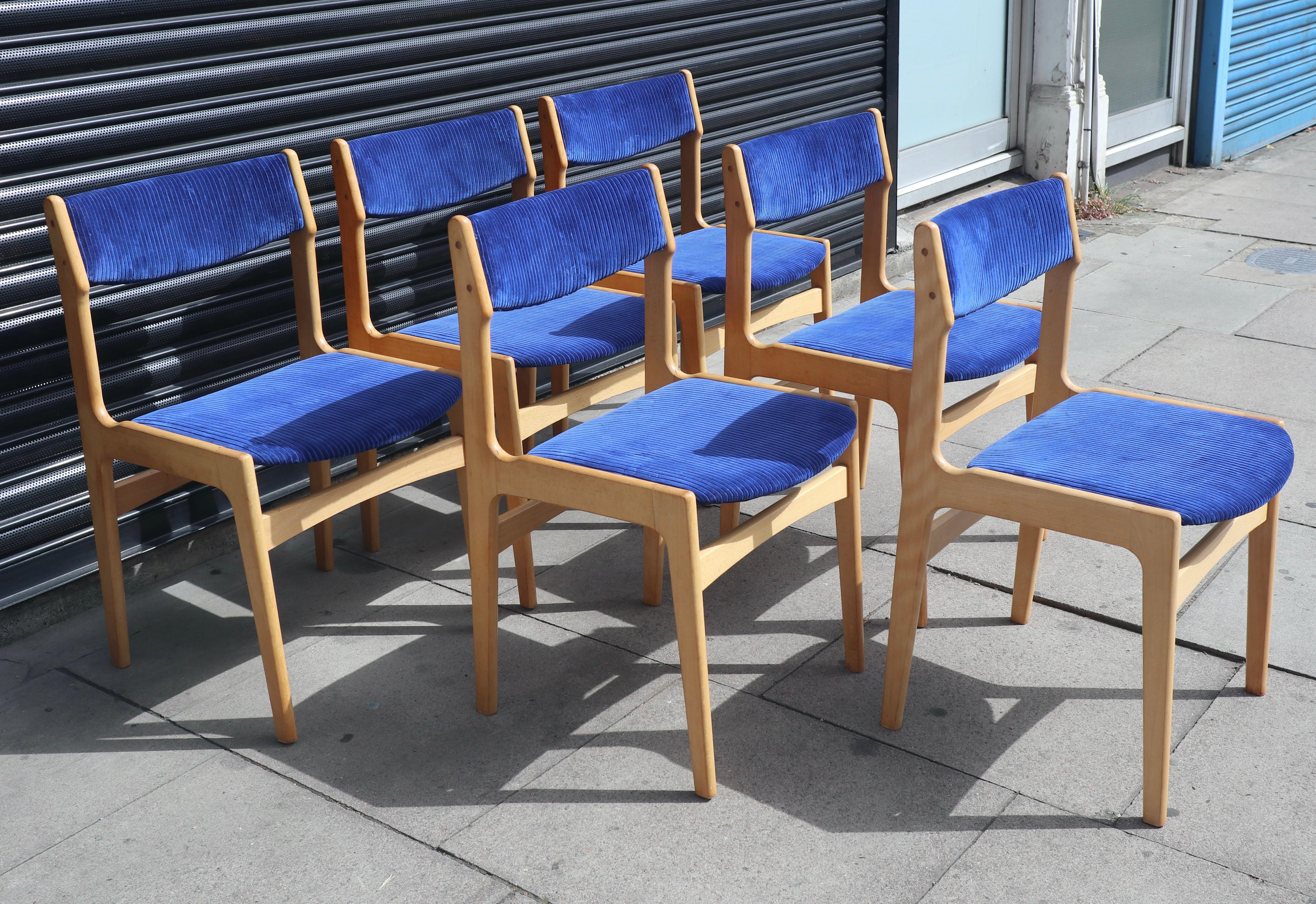 1960s Erik Buch Beech framed Danish Dining Chairs  For Sale 5