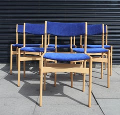1960s Erik Buch Beech framed Danish Dining Chairs