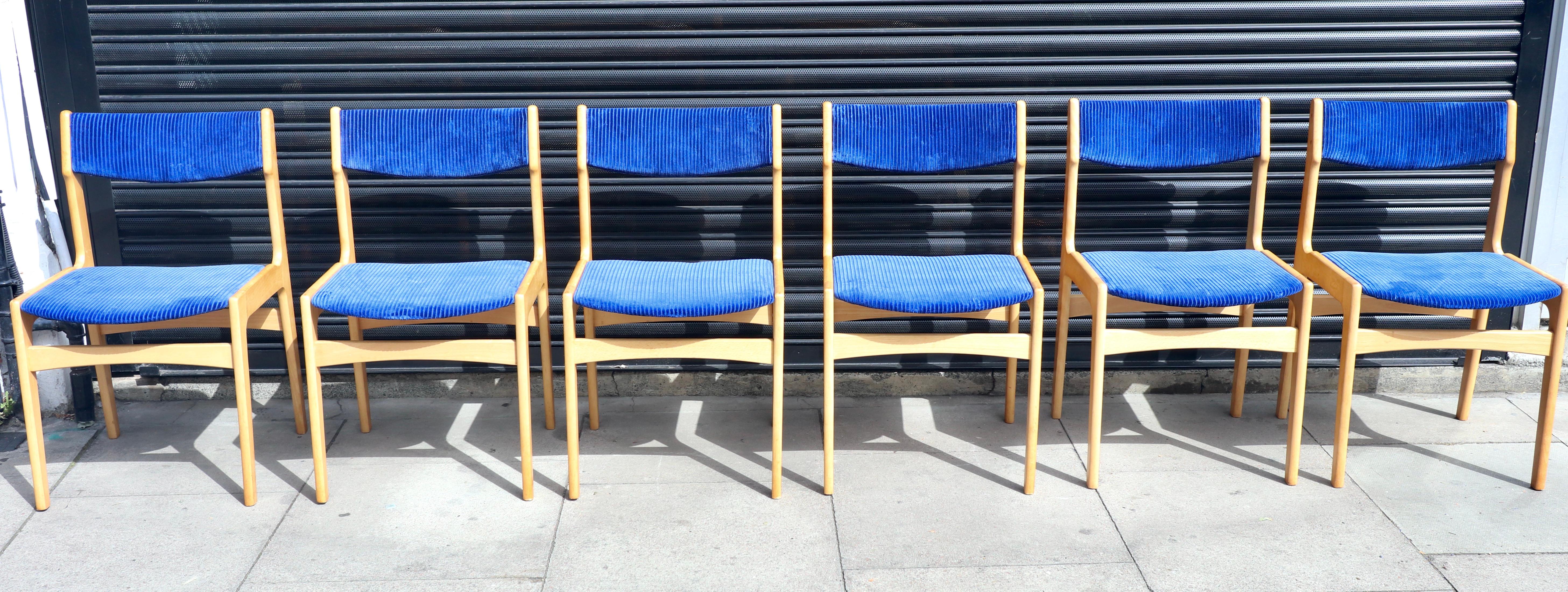 1960s Erik Buch Beech framed Danish Dining Chairs  For Sale 2