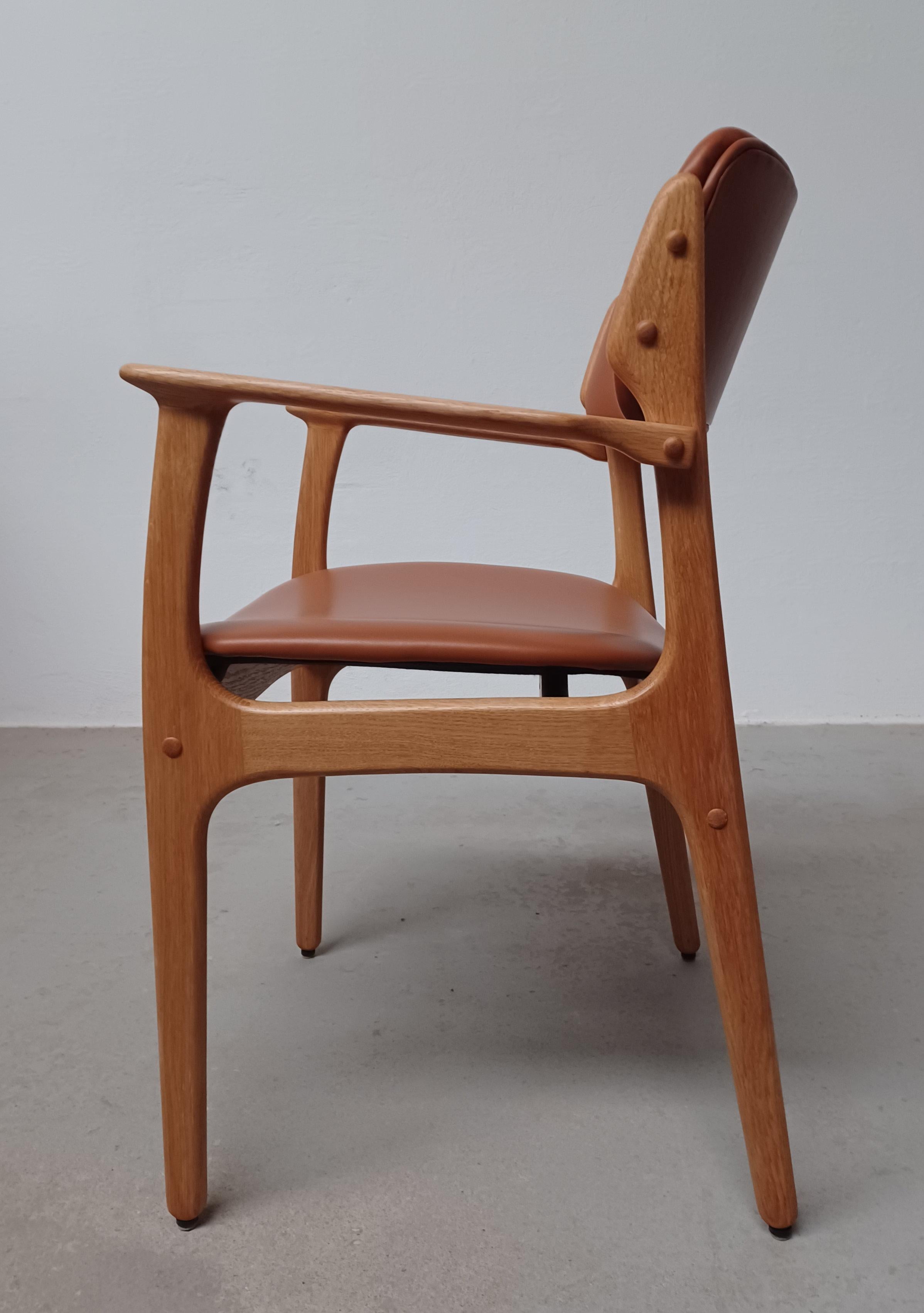 Scandinavian Modern 1960s Erik Buch Two Fully Restored Customizable Armchairs in Oak For Sale