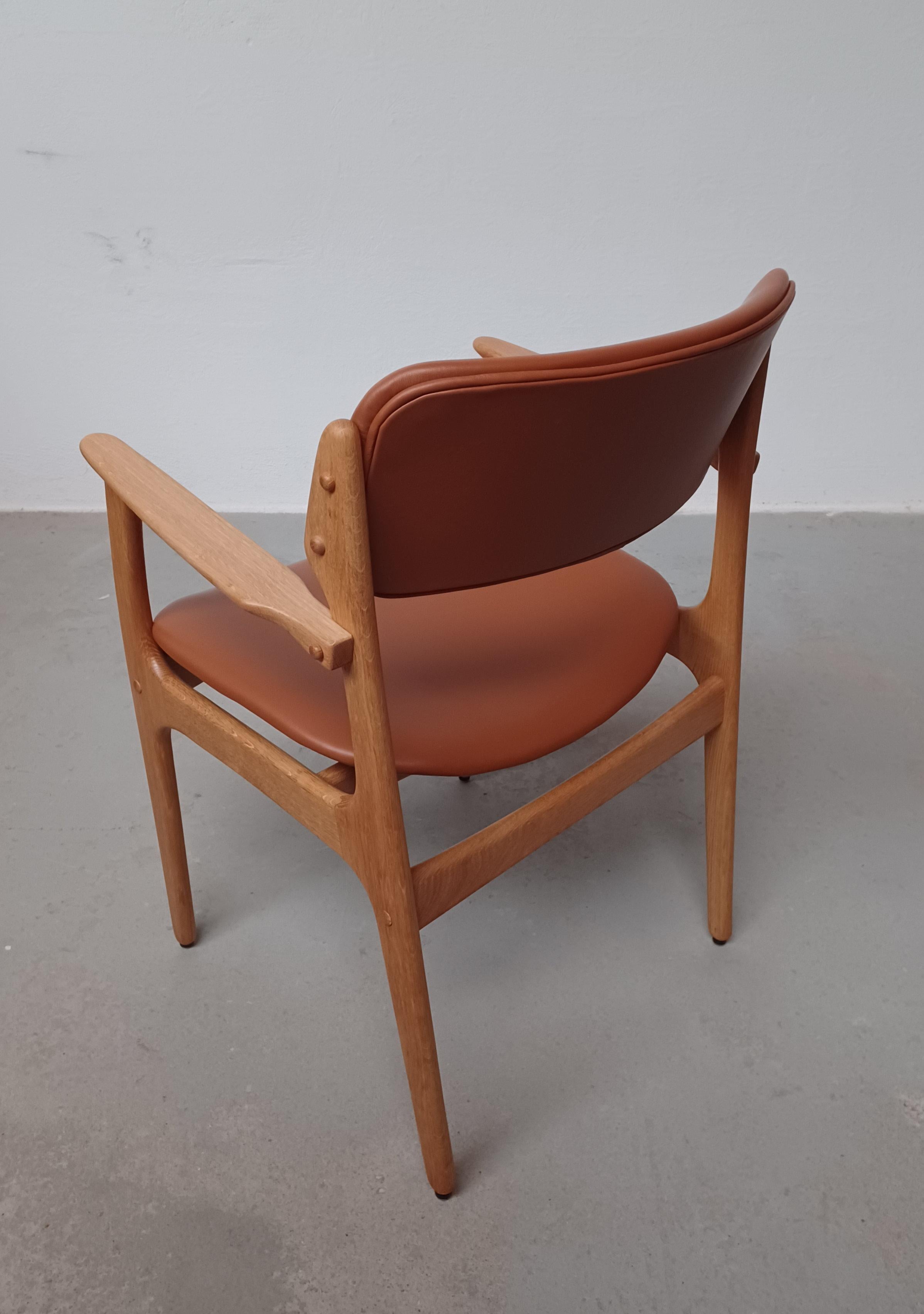 Danish 1960s Erik Buch Two Fully Restored Customizable Armchairs in Oak For Sale