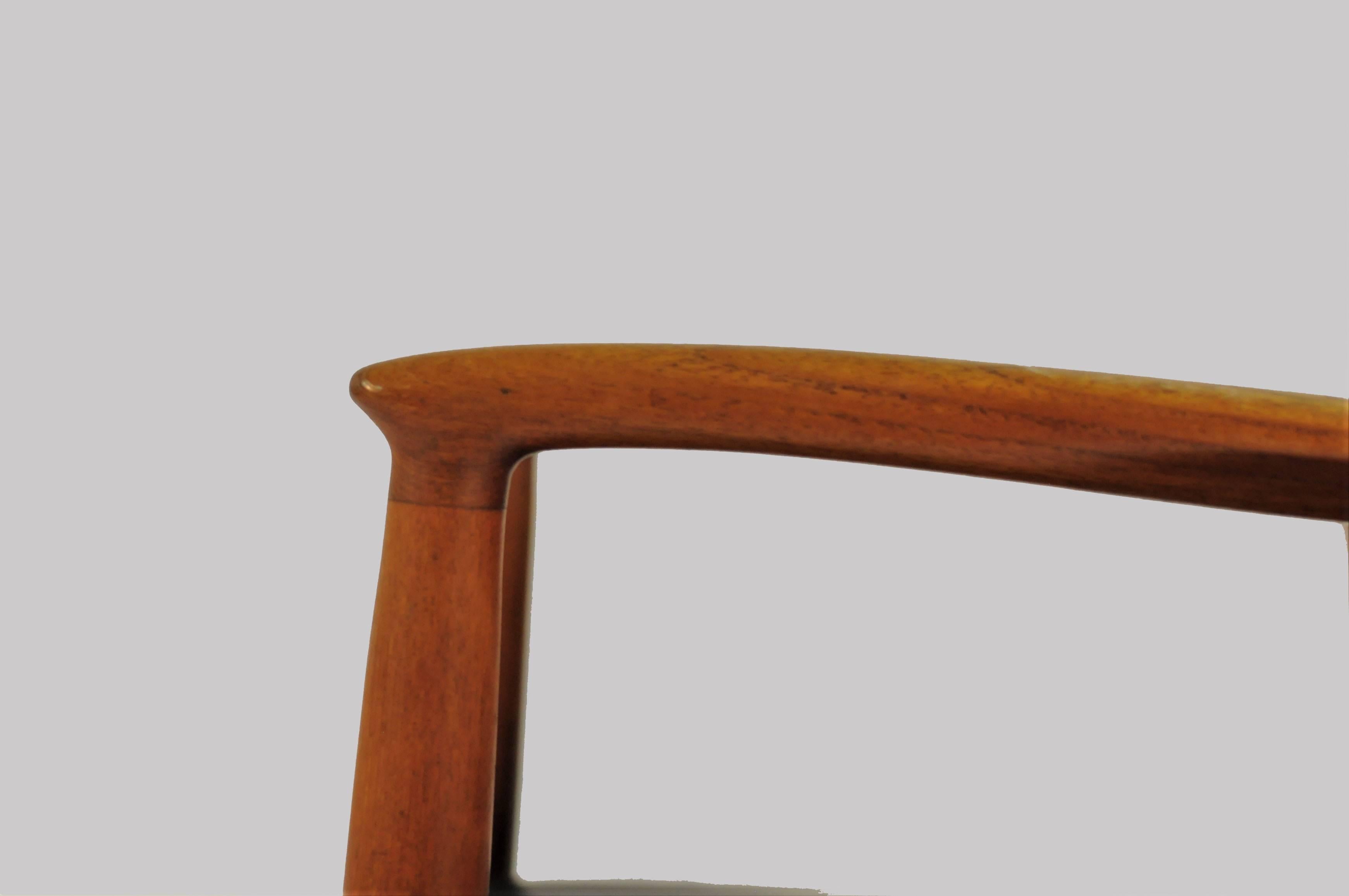 Travail du bois 1960s Erik Buch Model 67 Armchair in Teak and Leather, Orum Mobelfabrik en vente
