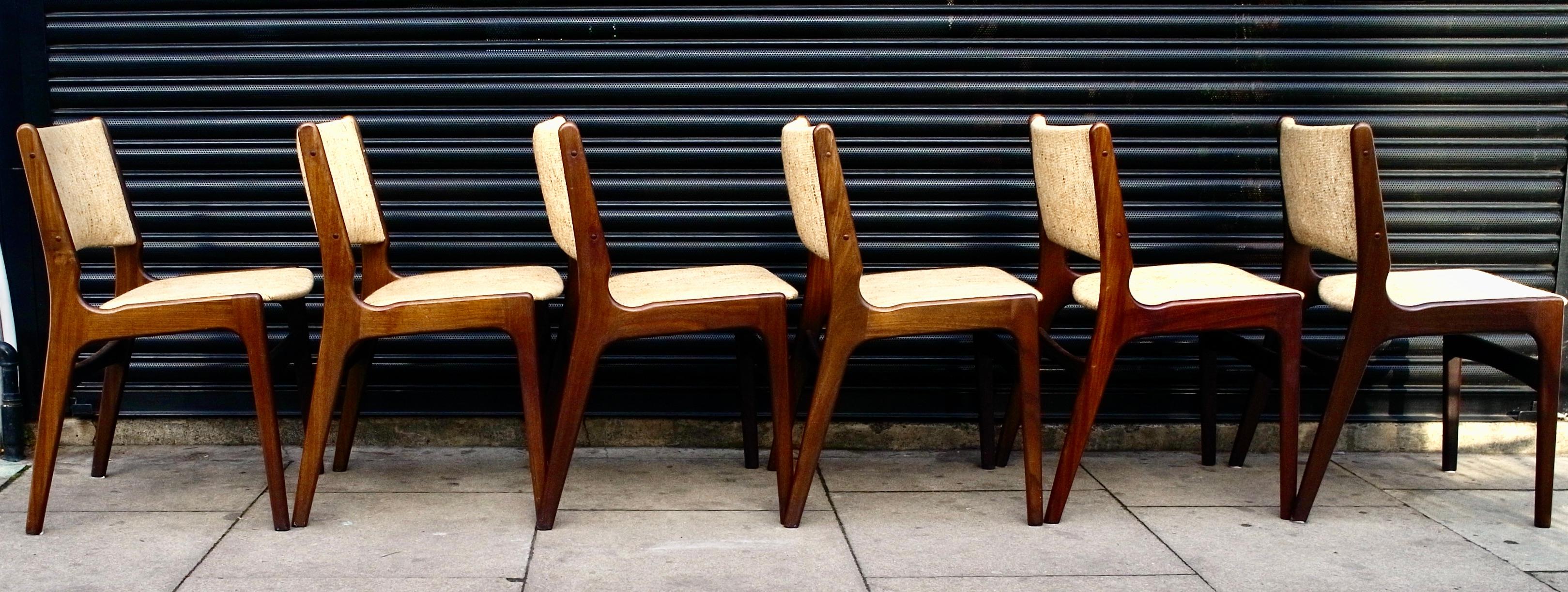 1960s Erik Buch 'Model 89' Teak Danish Dining Chairs  In Good Condition In London, GB