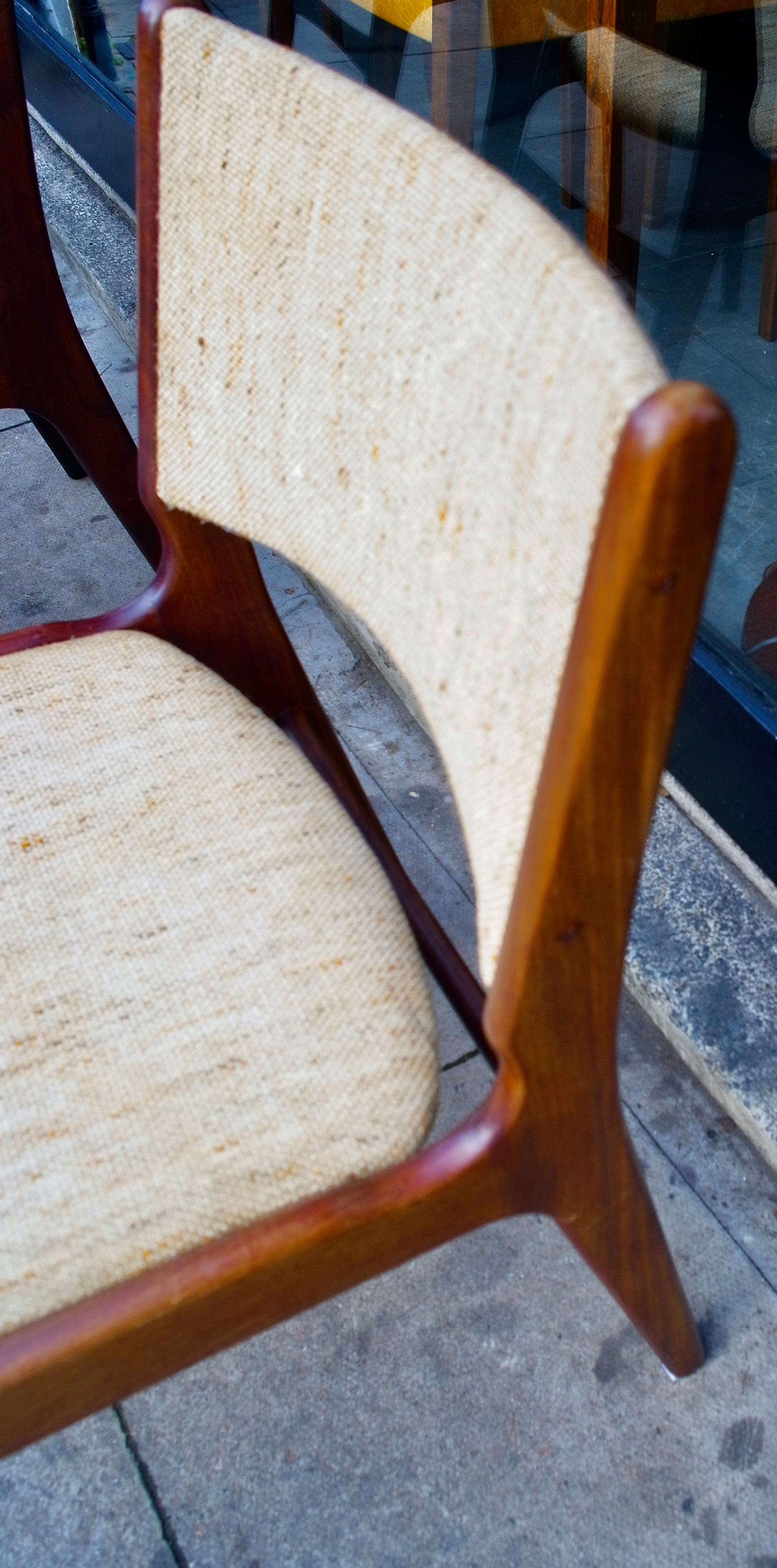 20th Century 1960s Erik Buch 'Model 89' Teak Danish Dining Chairs 