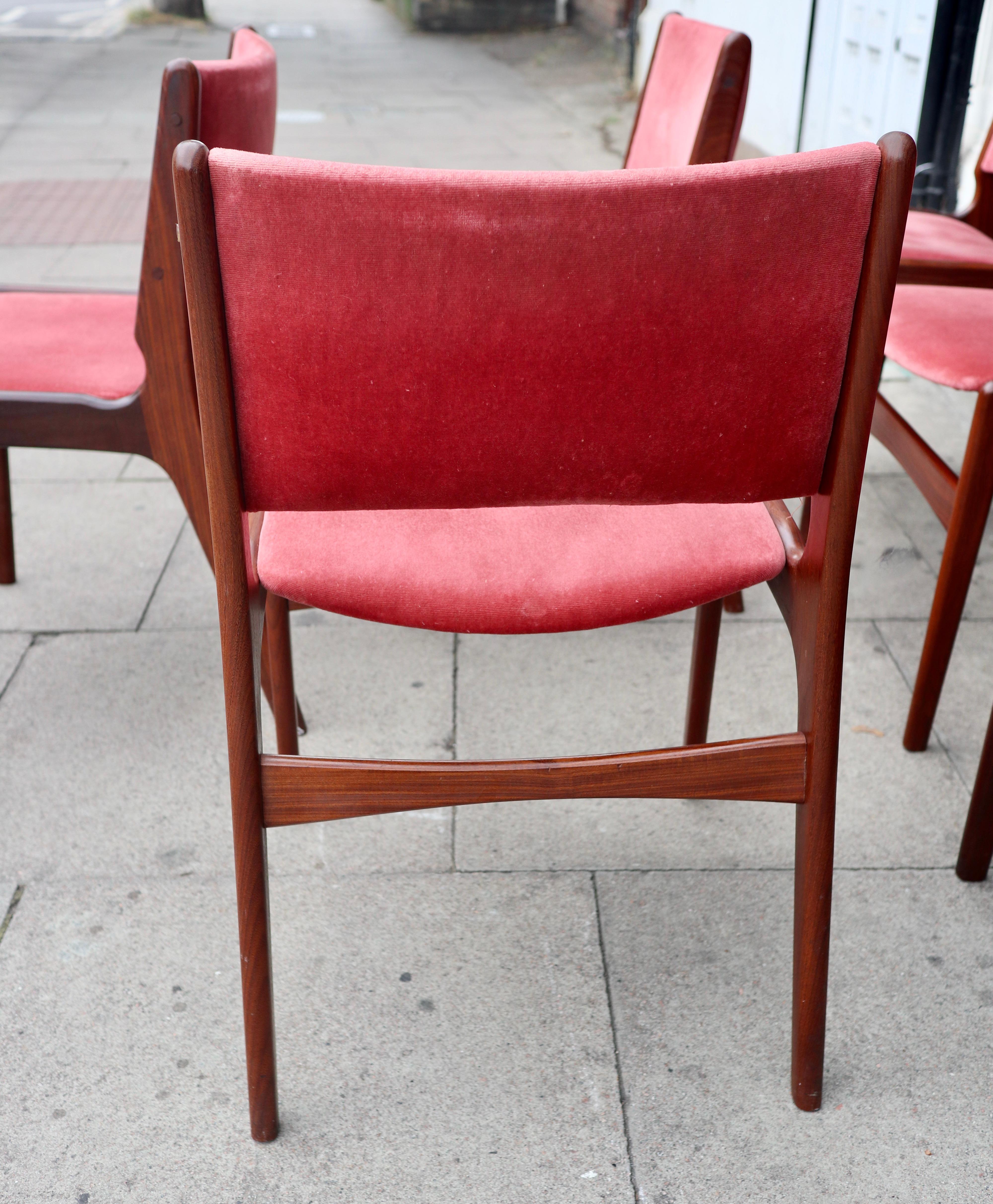 Six 1960s Erik Buch 'Model 89' Teak Danish Dining Chairs  For Sale 2