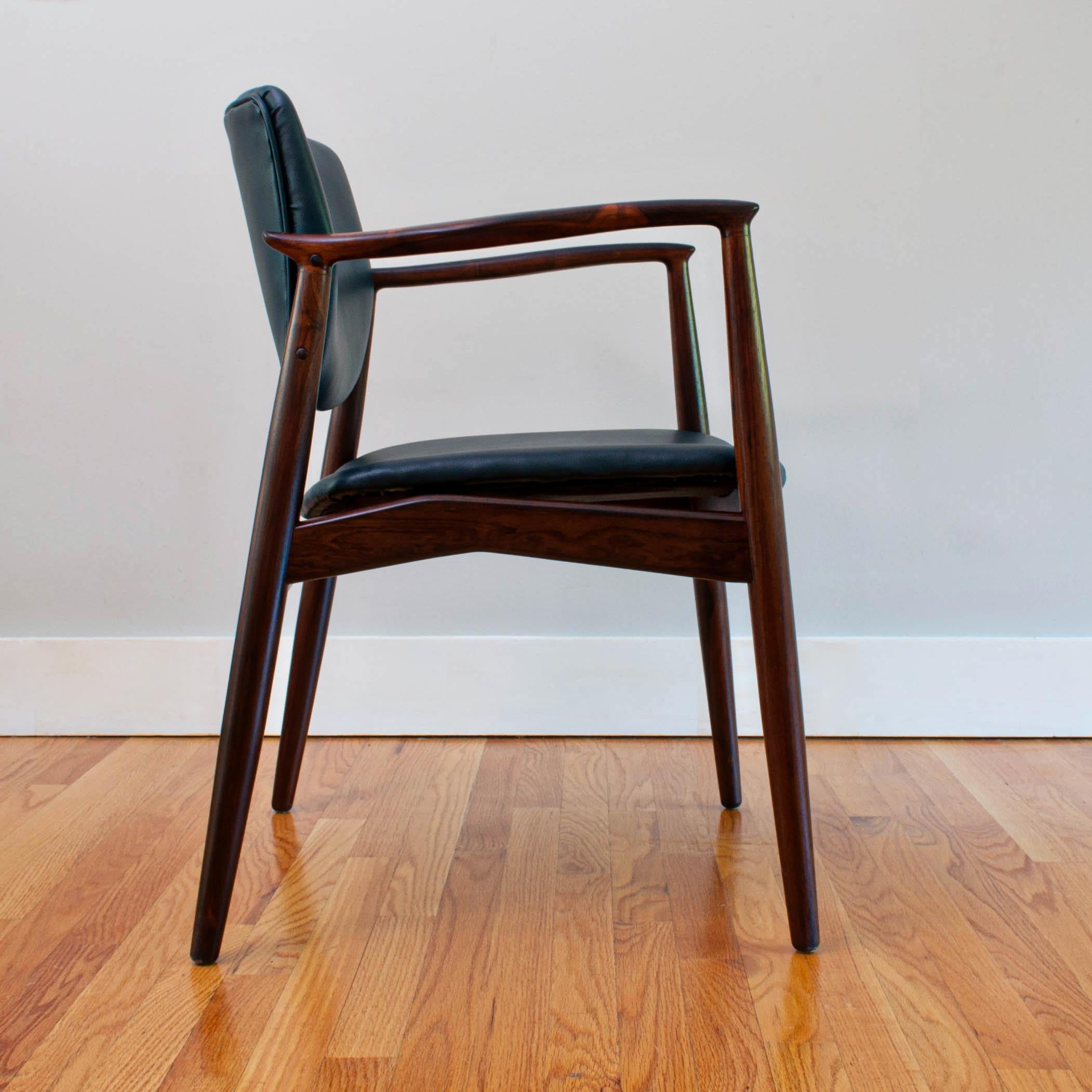 1960s Erik Buch Pair of Model 67 Captain’s Chair in Brazilian Rosewood In Excellent Condition In Bridport, CT