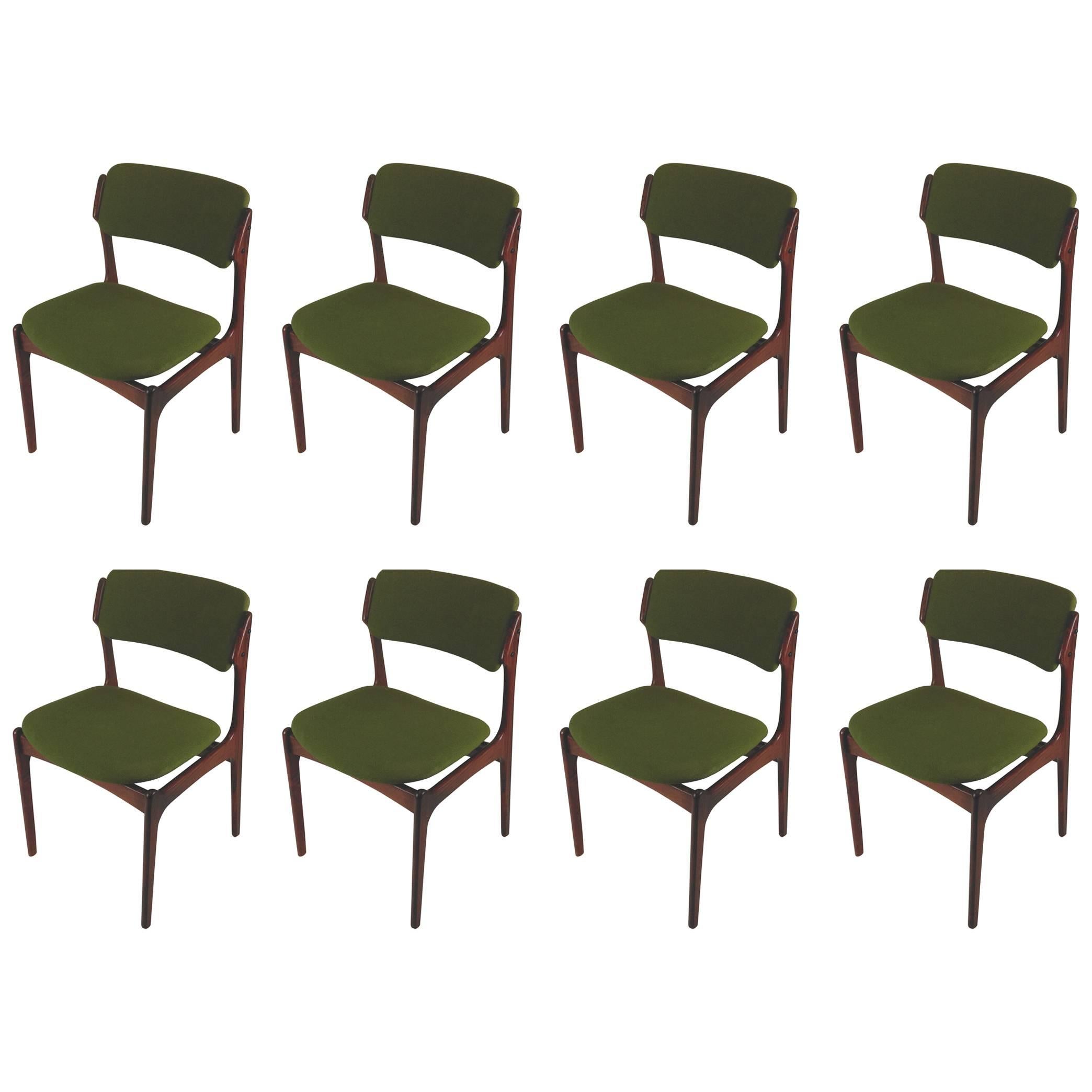 1960s Erik Buch Set of Eight Model 49 Rosewood Dining Chairs