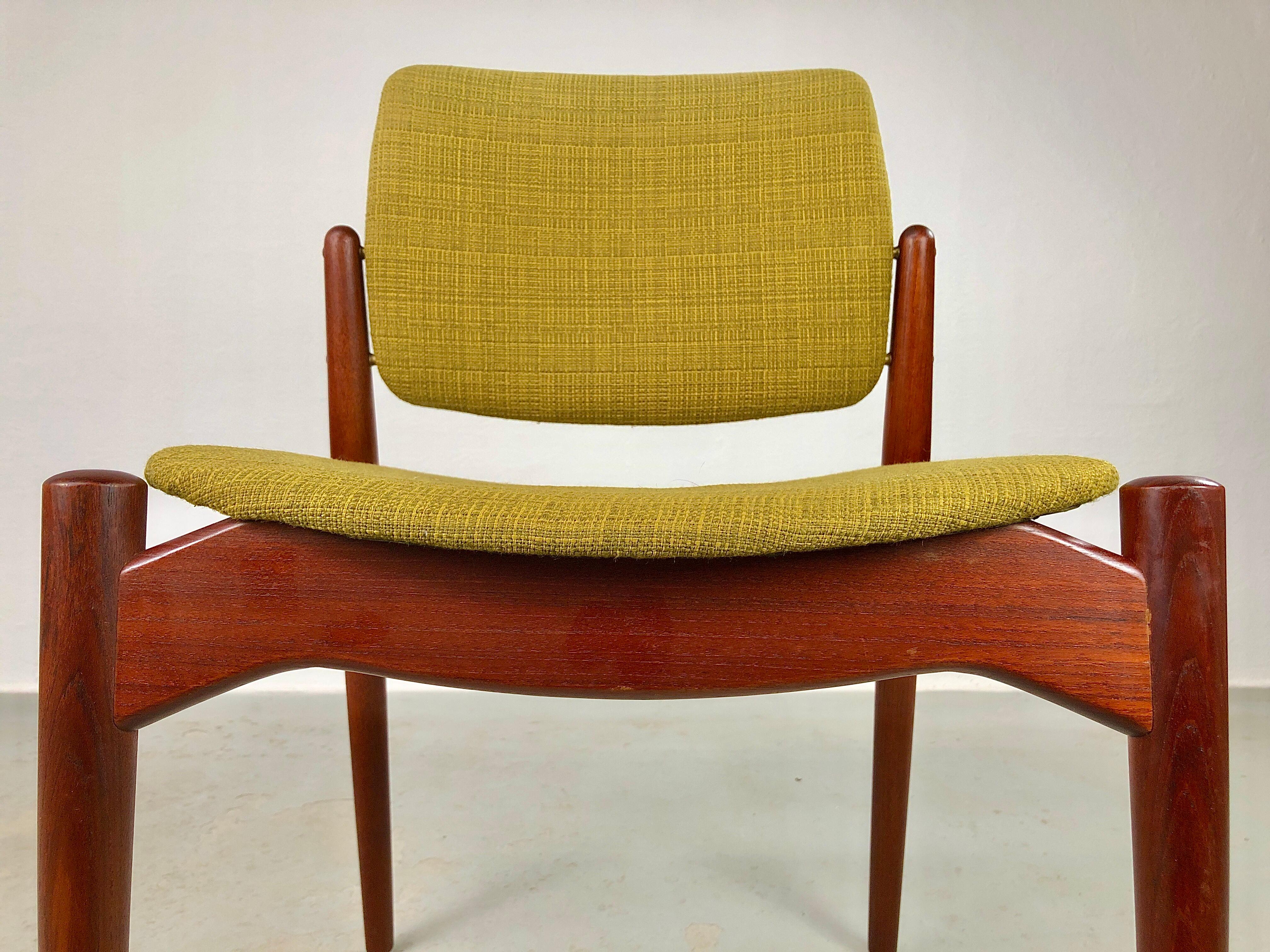 1960s Erik Buch Set of Eight Teak Dining Chairs, Custom Reupholstery Included 3
