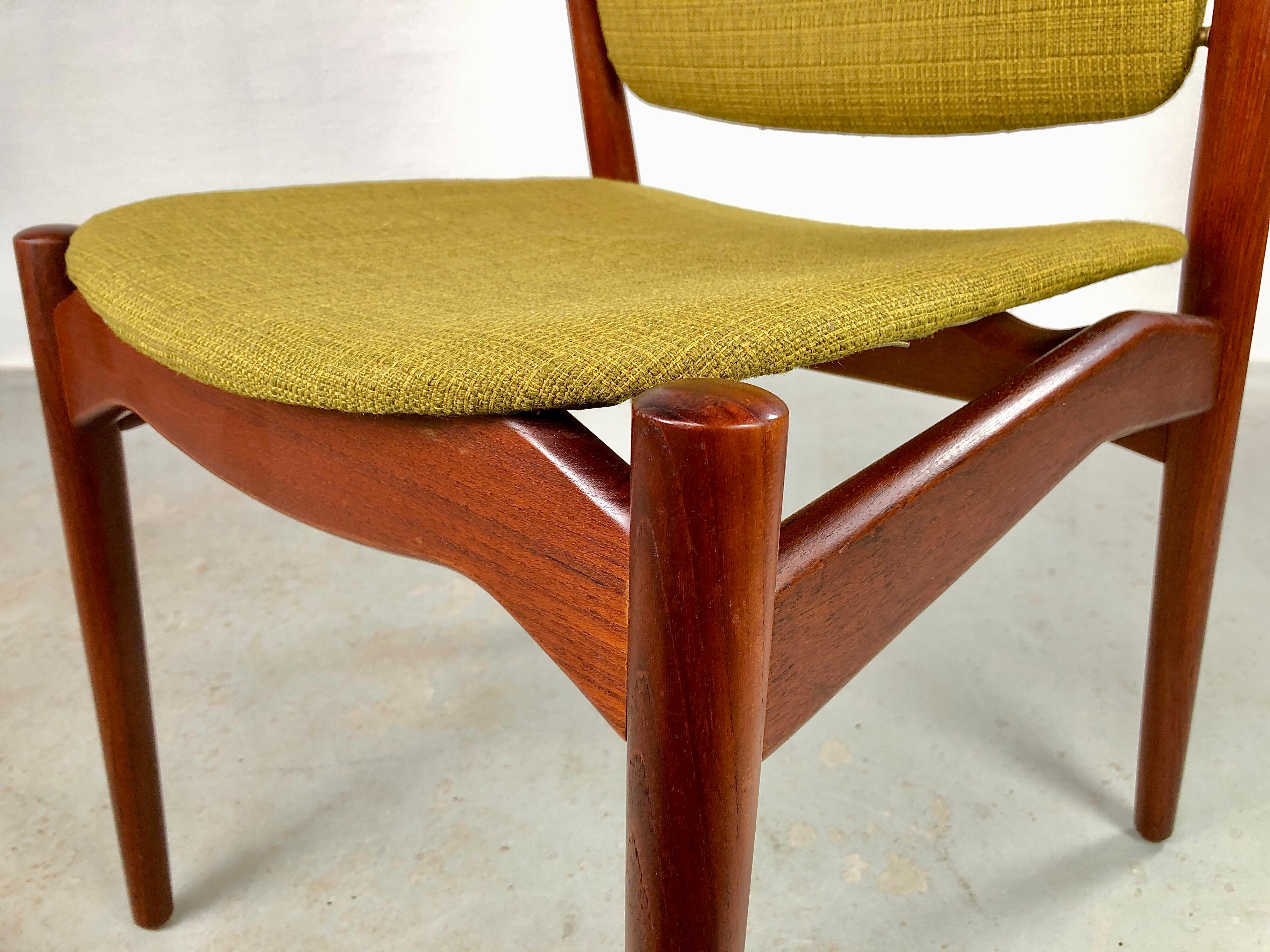 1960s Erik Buch Set of Eight Teak Dining Chairs, Custom Reupholstery Included 4
