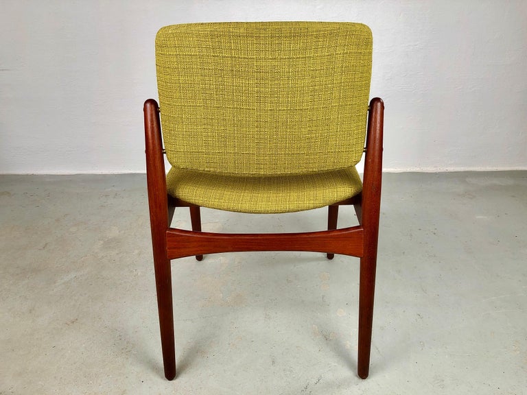 1960s Erik Buch Set of Eight Teak Dining Chairs, Custom Reupholstery Included In Good Condition For Sale In Knebel, DK