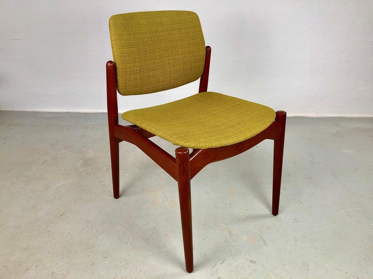 1960s Erik Buch Set of Eight Teak Dining Chairs, Custom Reupholstery Included For Sale 2