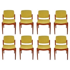 1960s Erik Buch Set of Eight Teak Dining Chairs, Custom Reupholstery Included