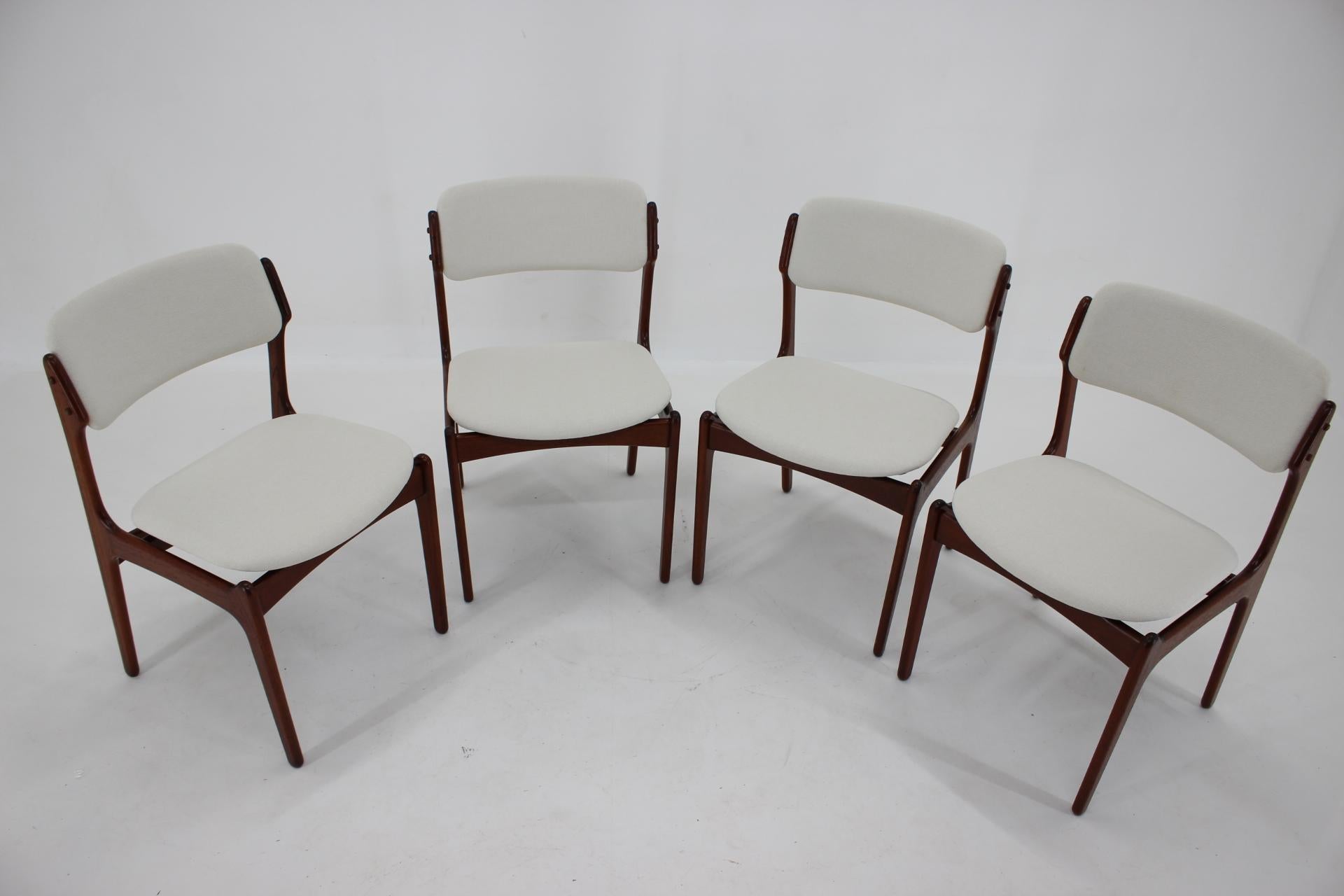 Danish 1960s Erik Buch Set of Four Teak Dining Chairs, Denmark