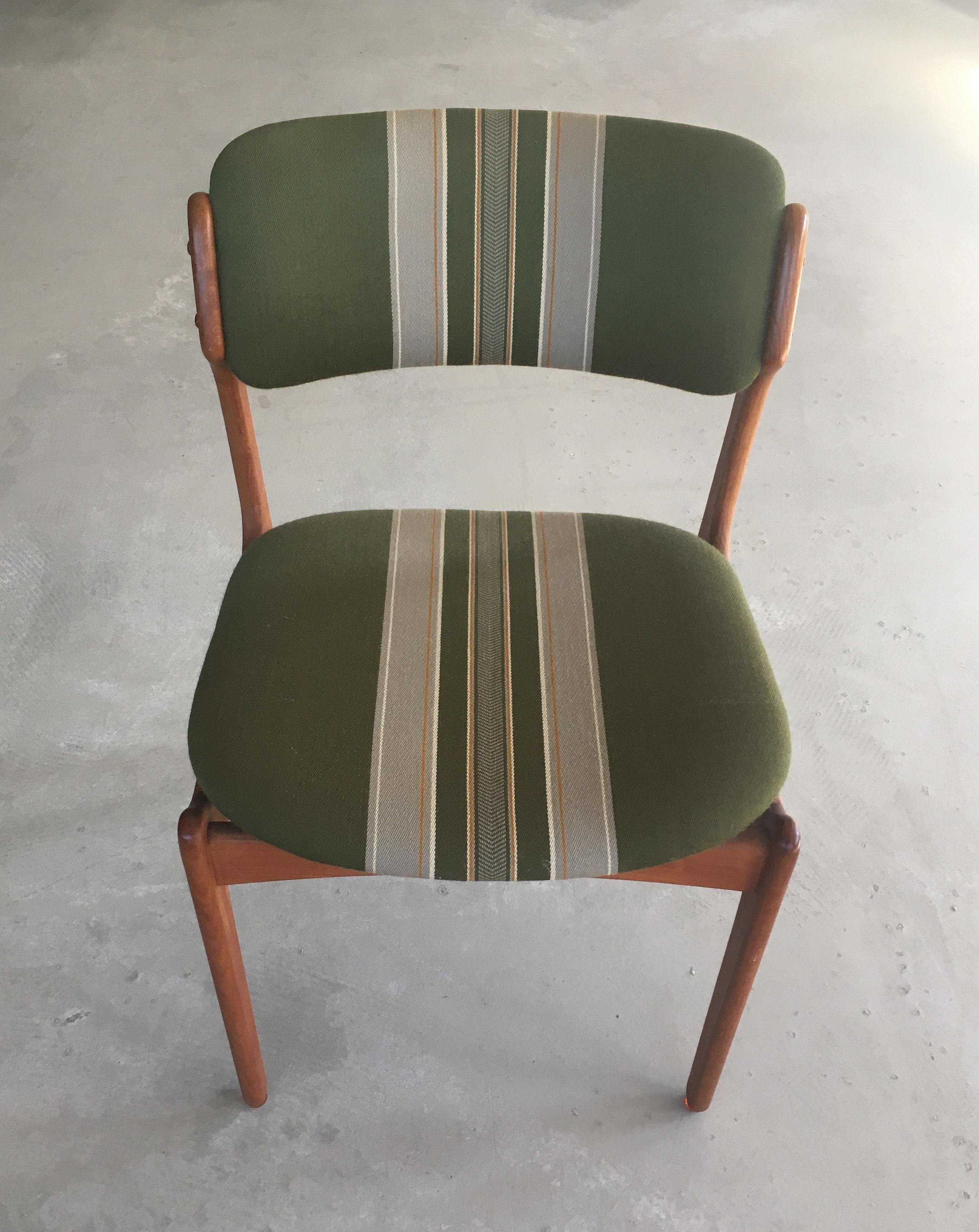 1960s Erik Buch Set of Four Teak Dining Chairs, Inc. Reupholstery 5