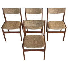 1960s Erik Buch Set of Four Teak Dining Chairs Inc. Reupholstery
