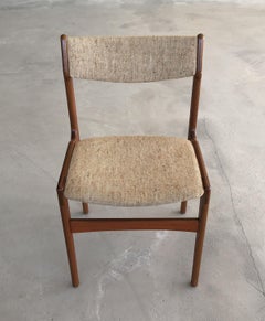 1960s Erik Buch Set of Six Danish Teak Dining Chairs Inc. Reupholstery
