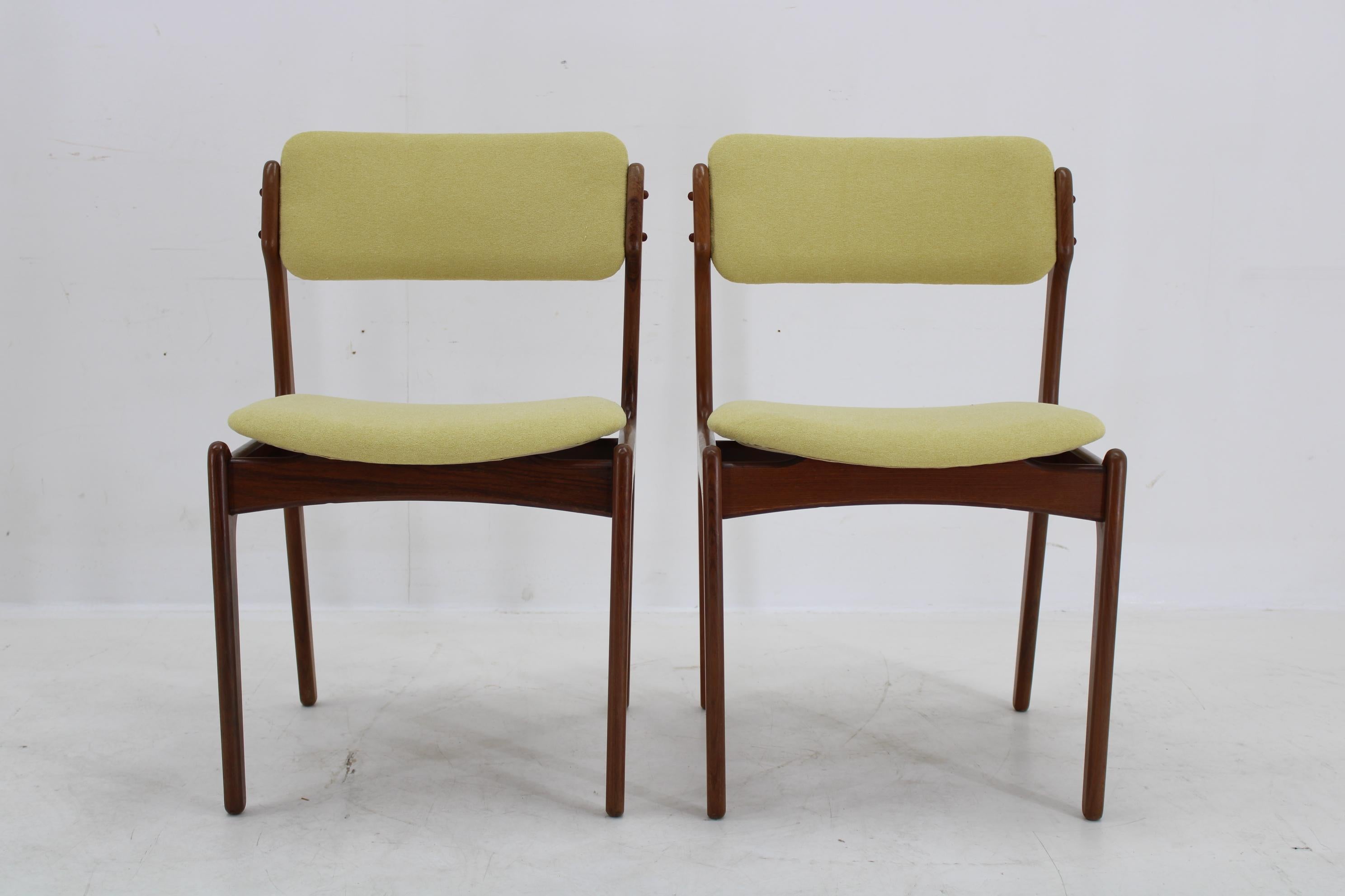 Milieu du XXe siècle 1960s Erik Buch Set of Six Restored Teak Dining Chairs, Denmark en vente