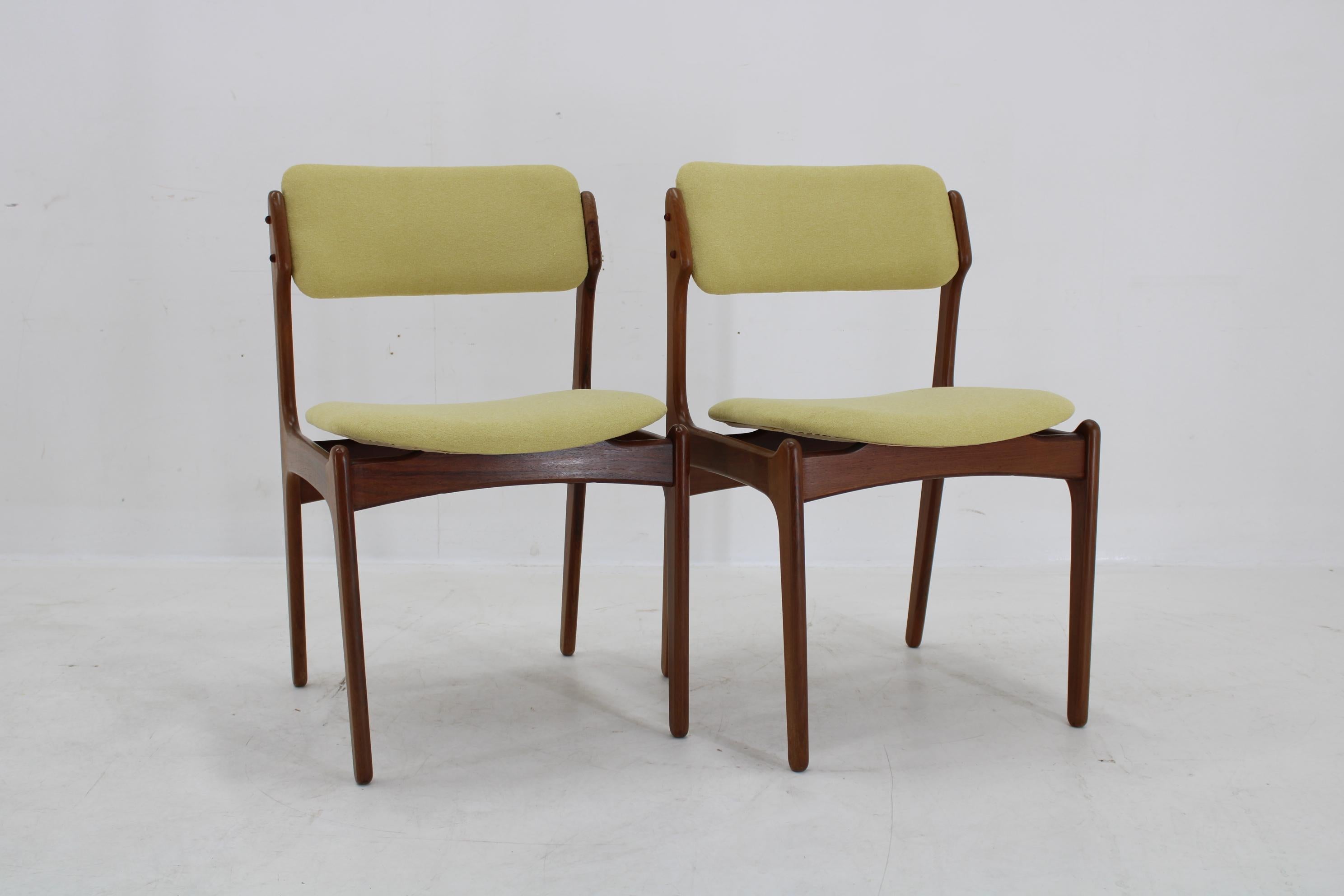 1960s Erik Buch Set of Six Restored Teak Dining Chairs, Denmark en vente 1