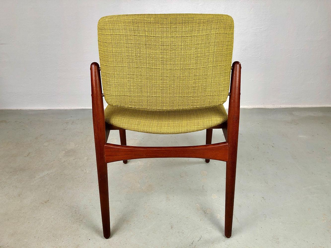 1960s Erik Buch Six Restored Teak Dining Chairs Custom Reupholstery Included 1