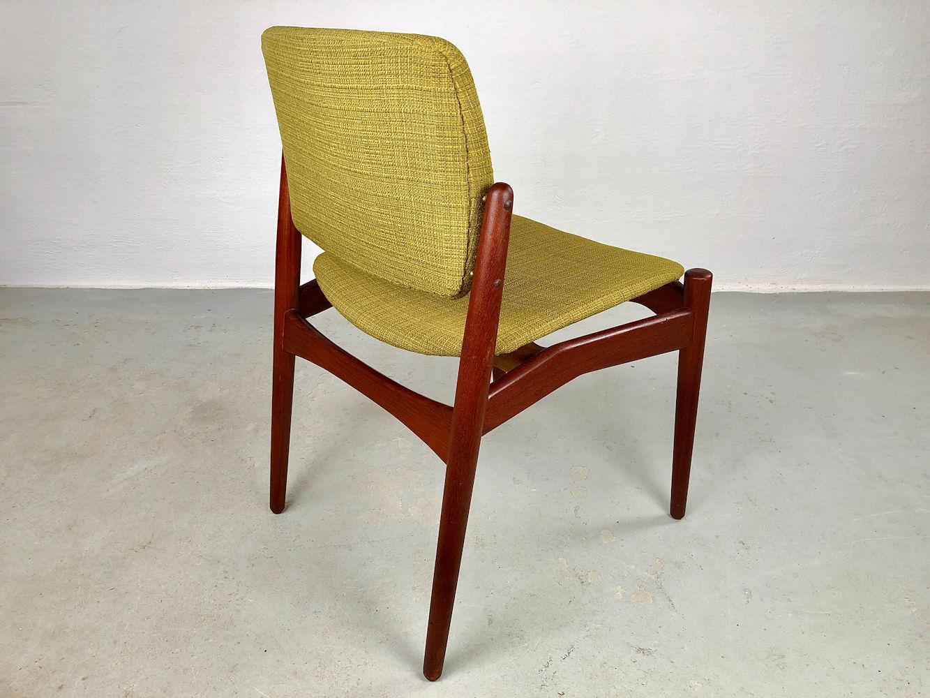1960s Erik Buch Six Restored Teak Dining Chairs Custom Reupholstery Included 2