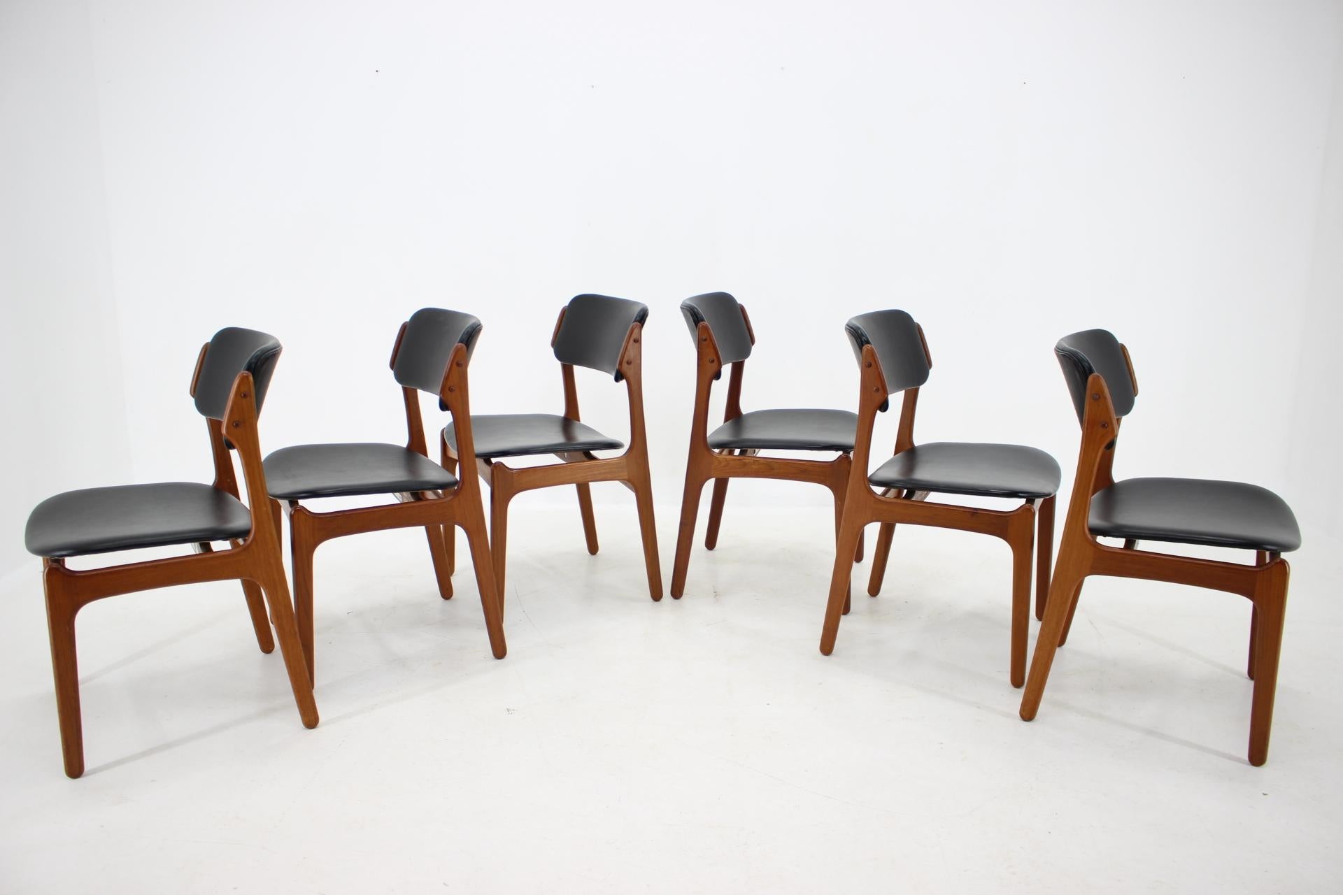 Mid-Century Modern 1960s Erik Buch Teak Dining Chairs, Set of 6