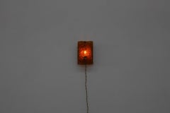 1960s, Erik Höglund Inspired, Molded Orange Glass Sconce by Vitrika