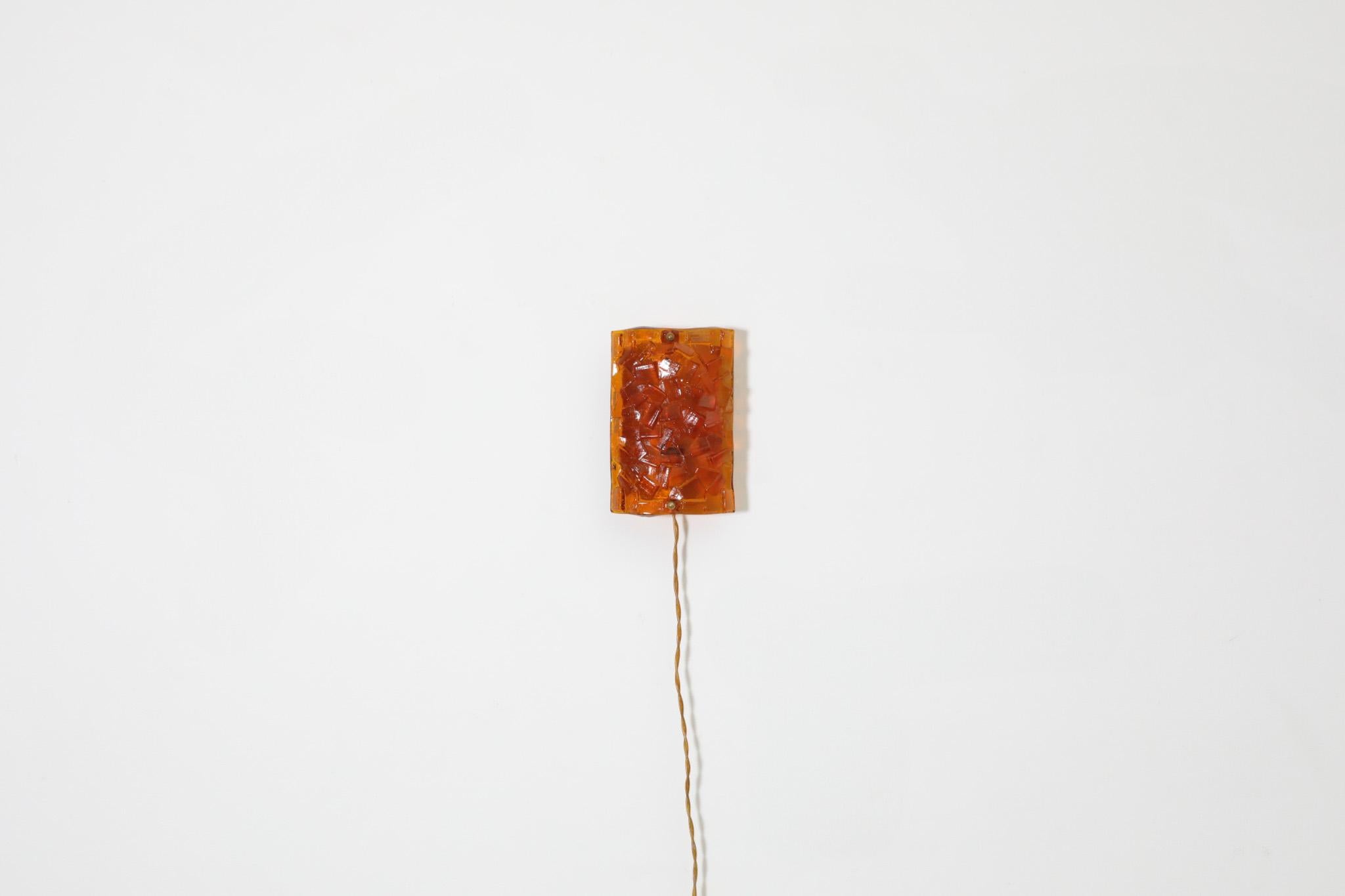 Danish 1960s, Erik Höglund Inspired, Molded Orange Glass Sconce by Vitrika