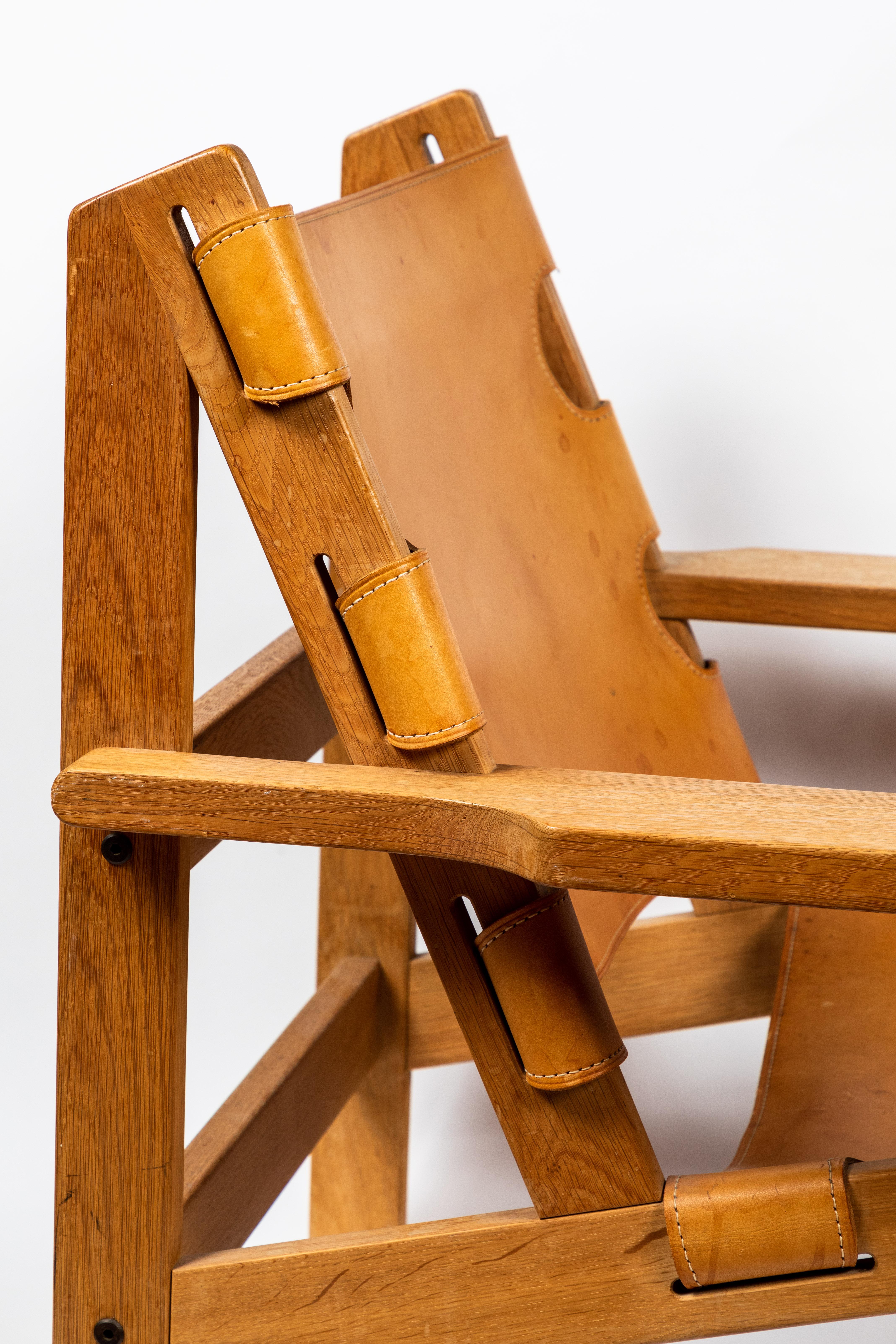 1960s Erling Jessen Oak and Leather Lounge Chair 5