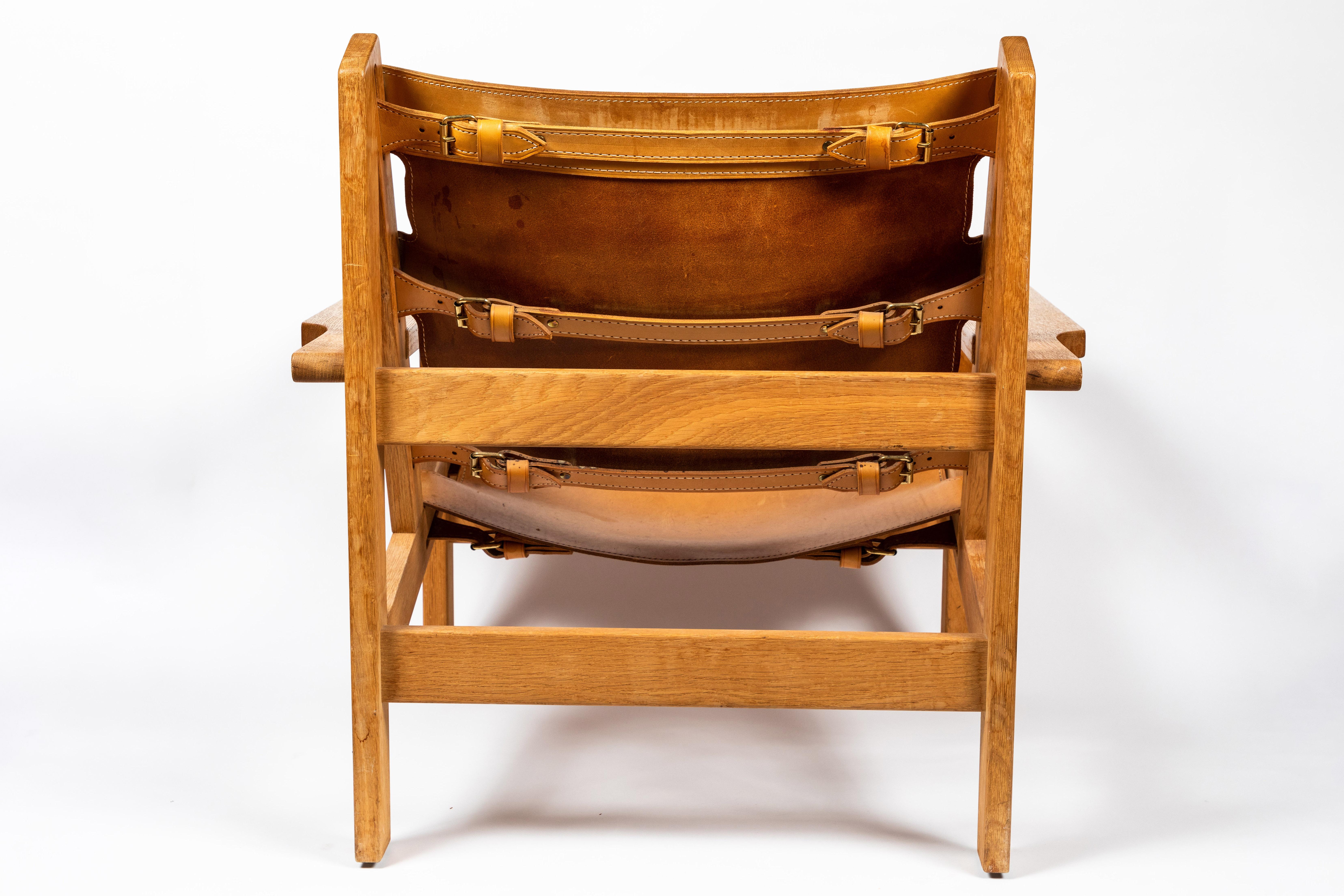 Scandinavian Modern 1960s Erling Jessen Oak and Leather Lounge Chair