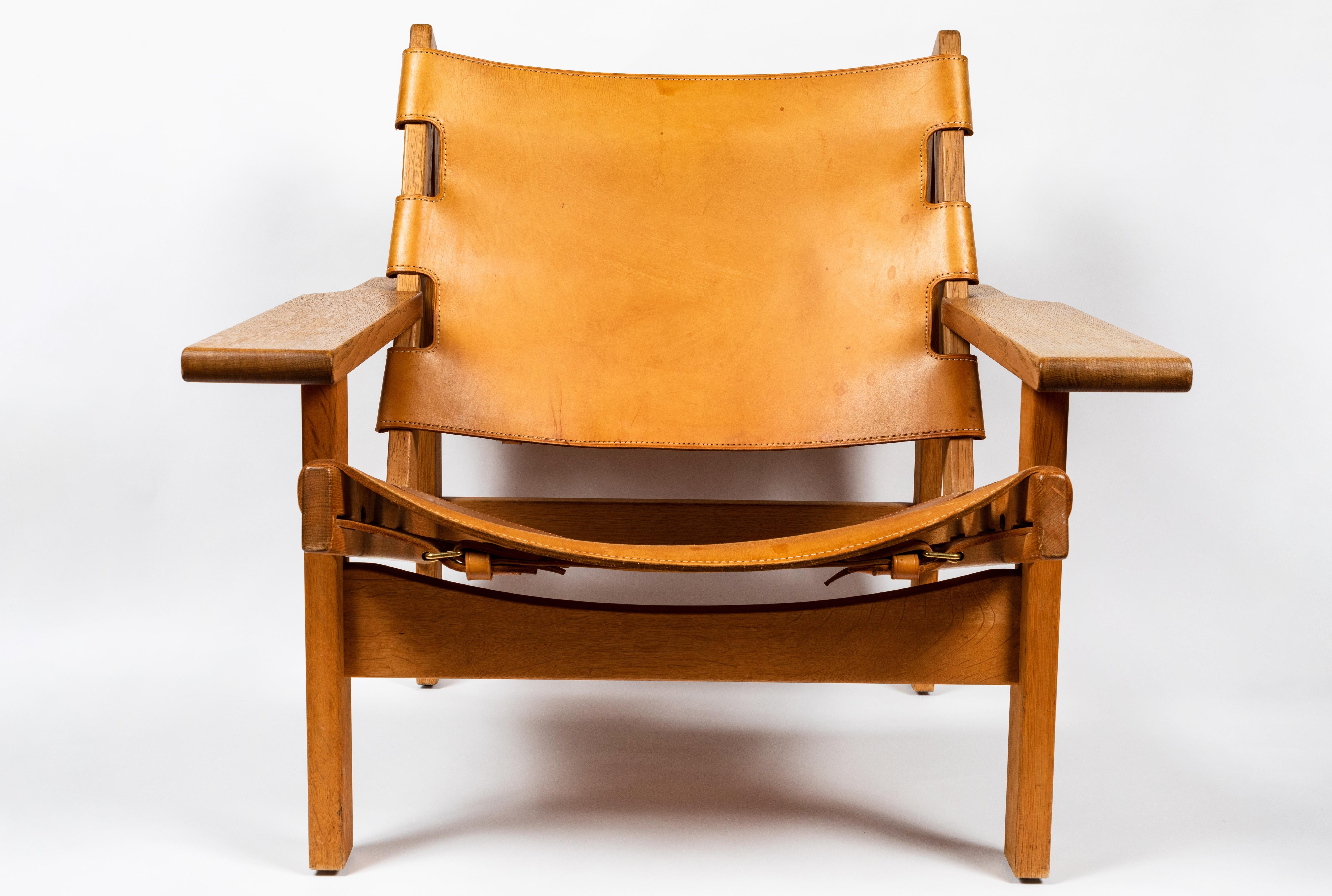 1960s Erling Jessen Oak and Leather Lounge Chair In Good Condition In Glendale, CA