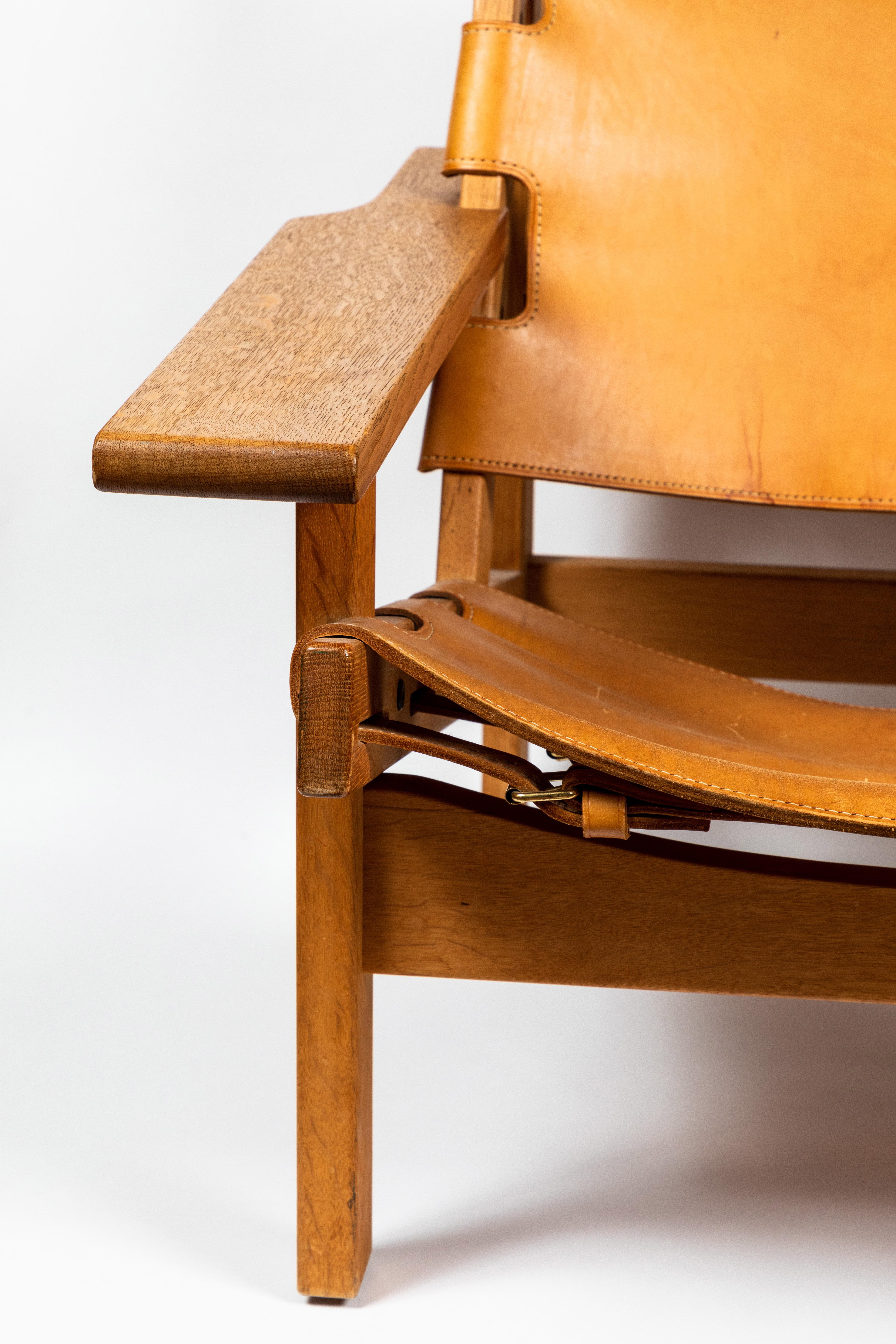 Mid-20th Century 1960s Erling Jessen Oak and Leather Lounge Chair