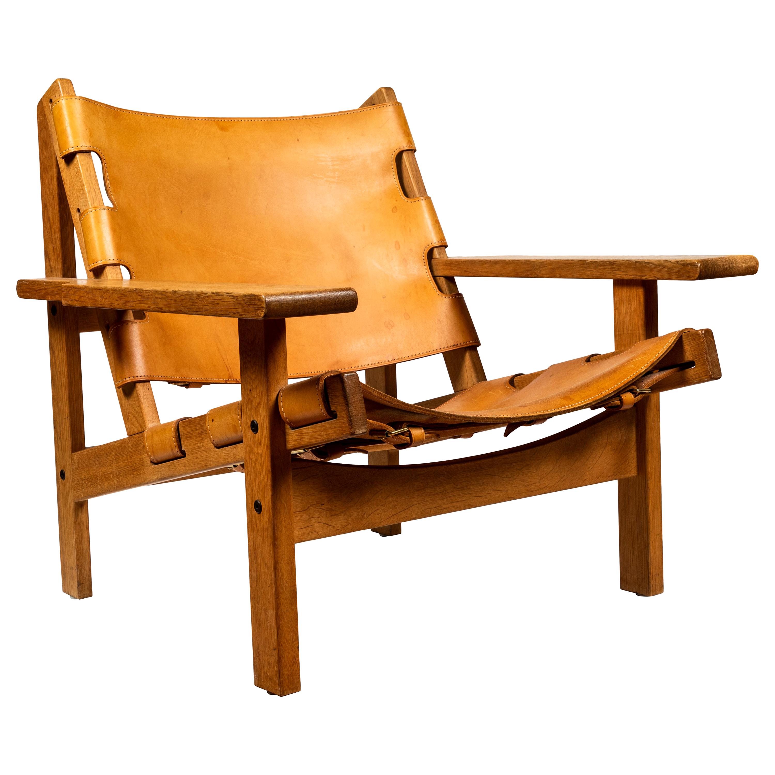 1960s Erling Jessen Oak and Leather Lounge Chair