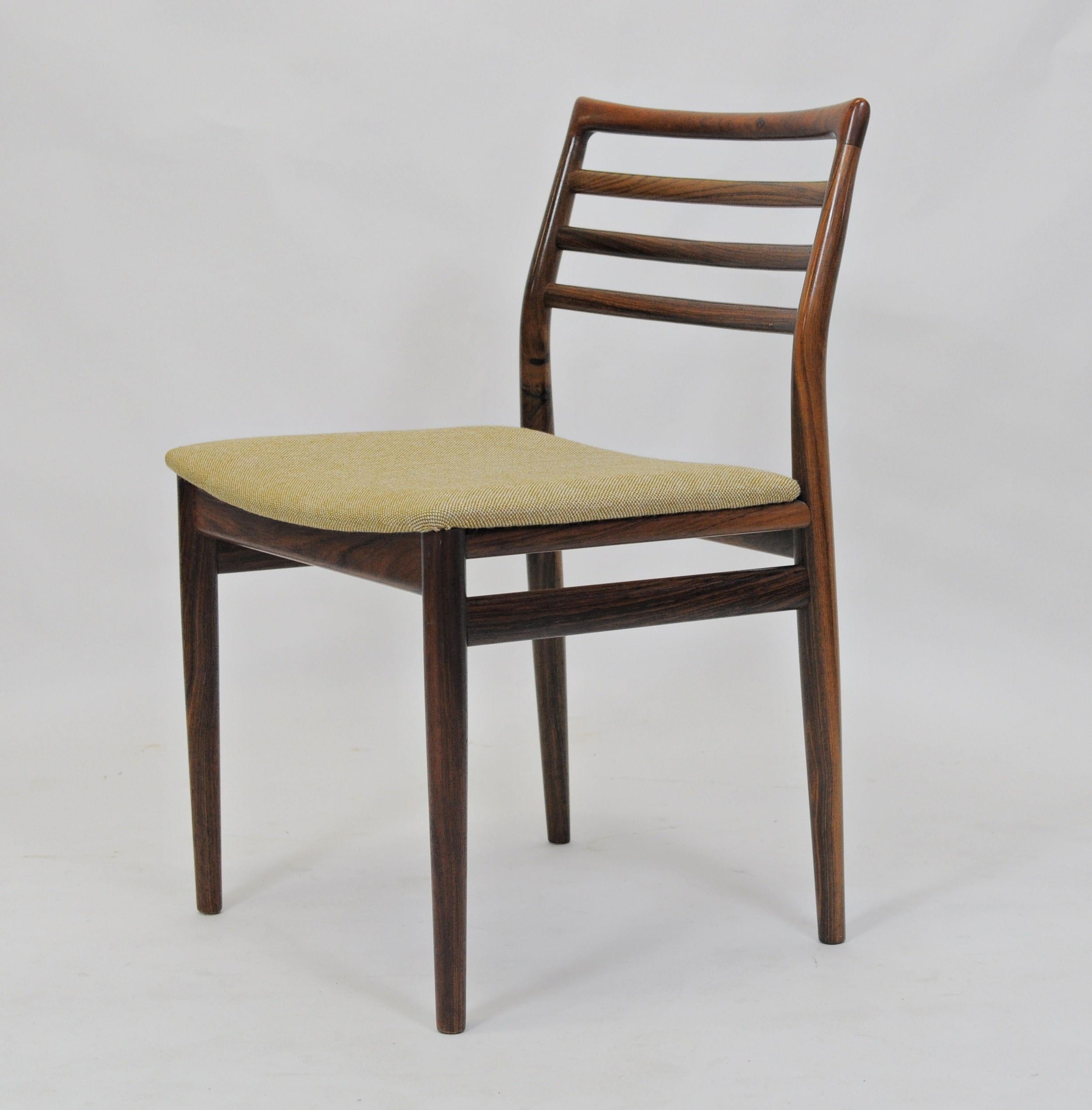 Scandinavian Modern 1960s Erling Torvits Refinished Rosewood Dining Chairs by Soro Mobelfabrik