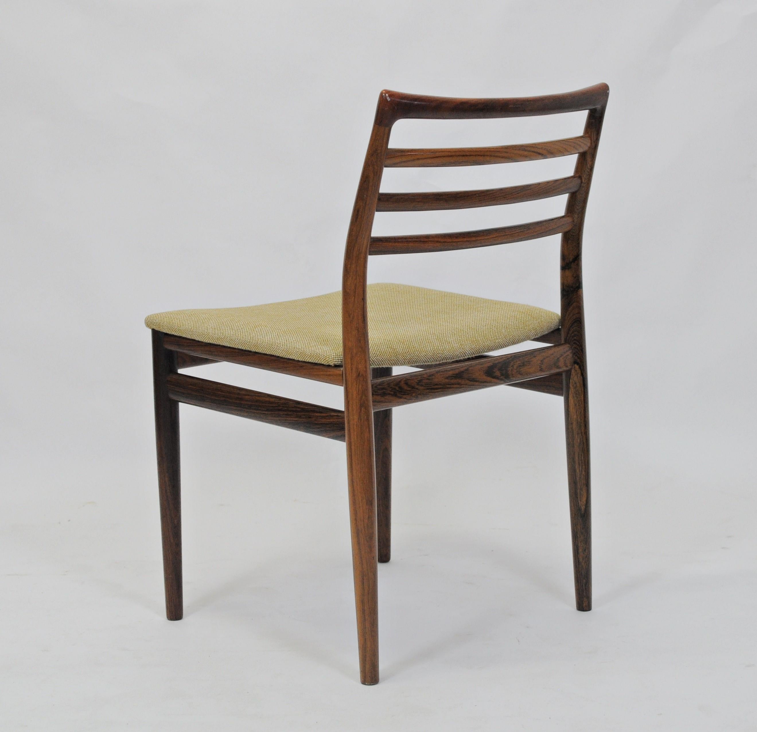 1960s Erling Torvits Refinished Rosewood Dining Chairs by Soro Mobelfabrik In Good Condition In Knebel, DK